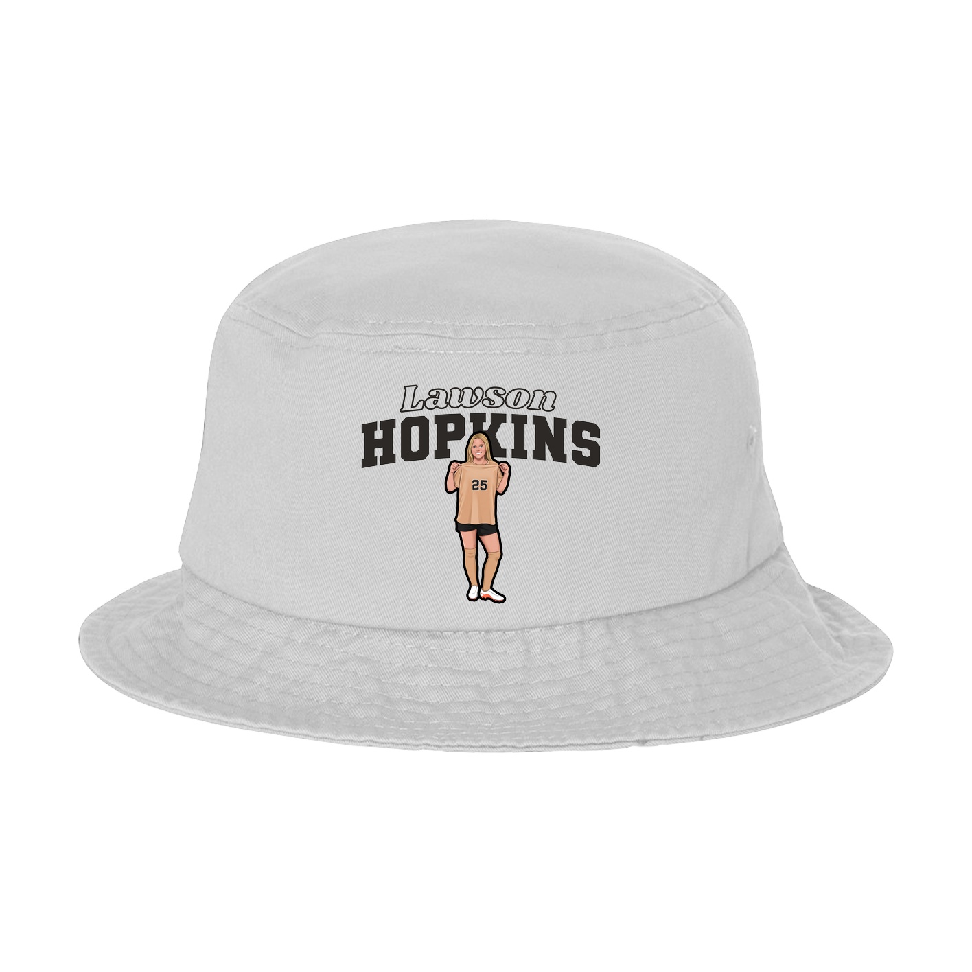Bucket Cap — Name Arch in White