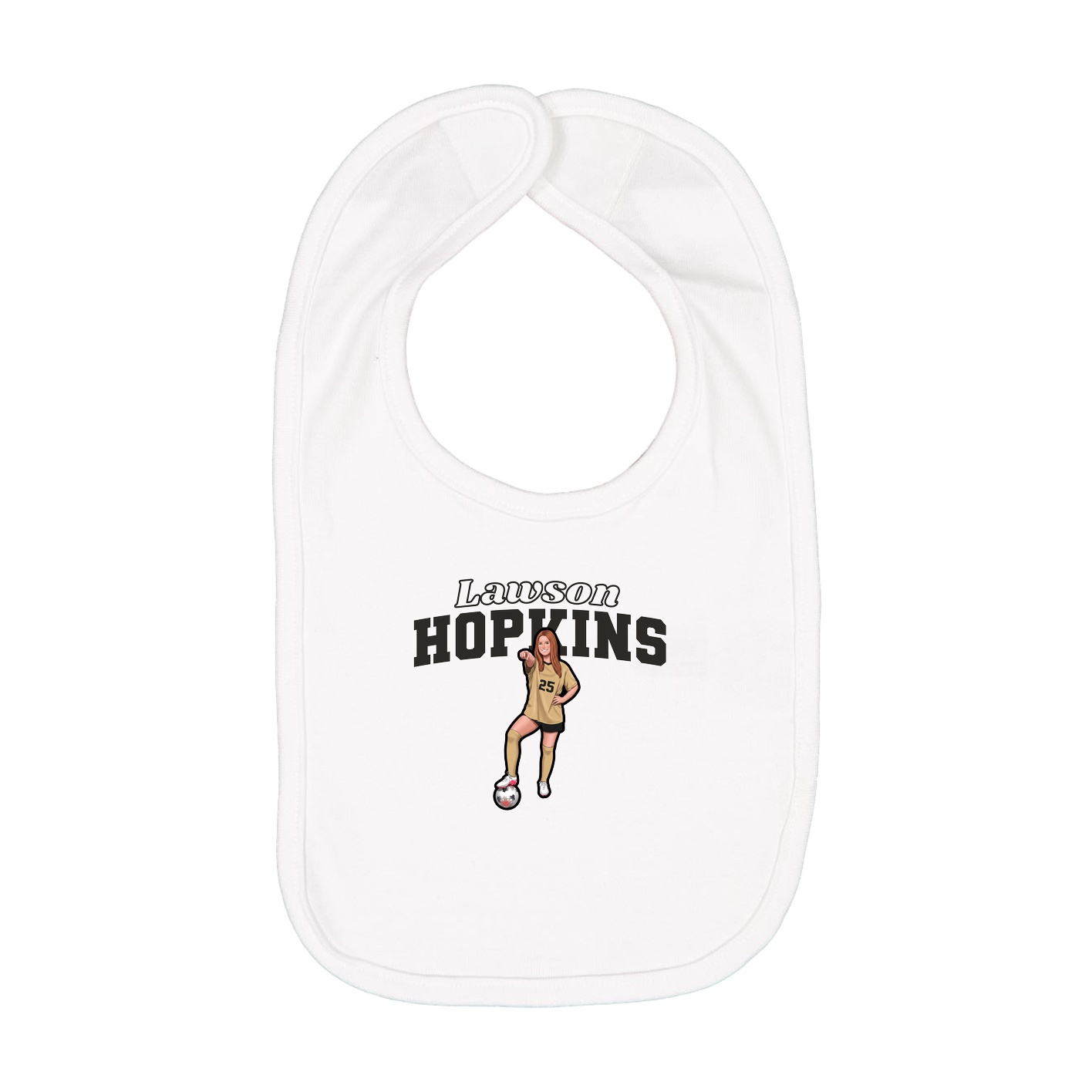 Infant Bib — Name Arch in White