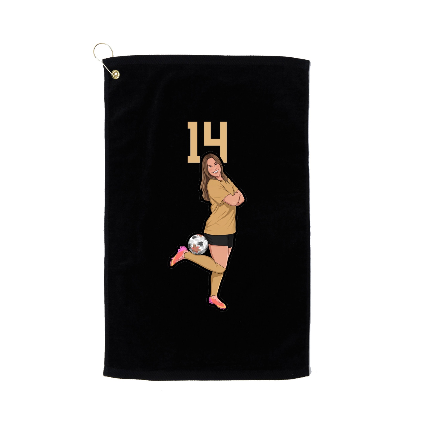 Golf Towel — Number Top in Black