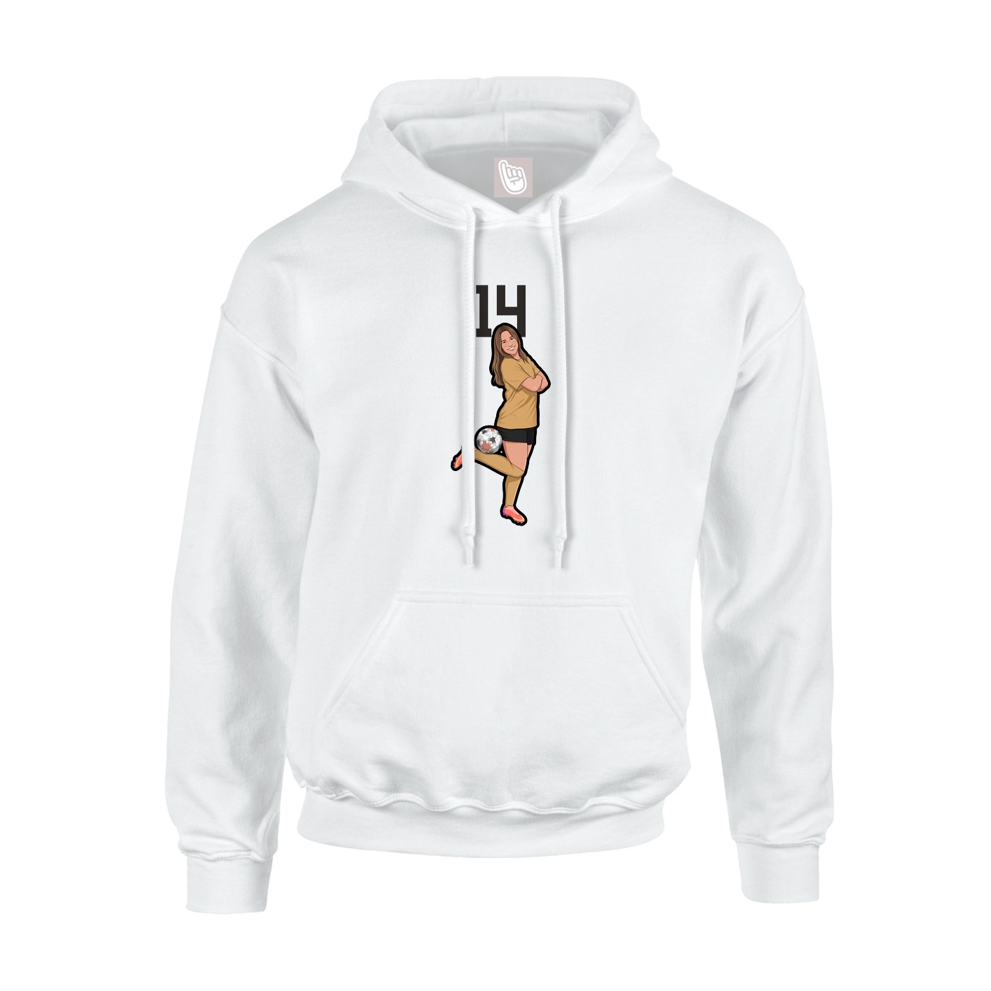 Youth Hoodie — Number Top in White