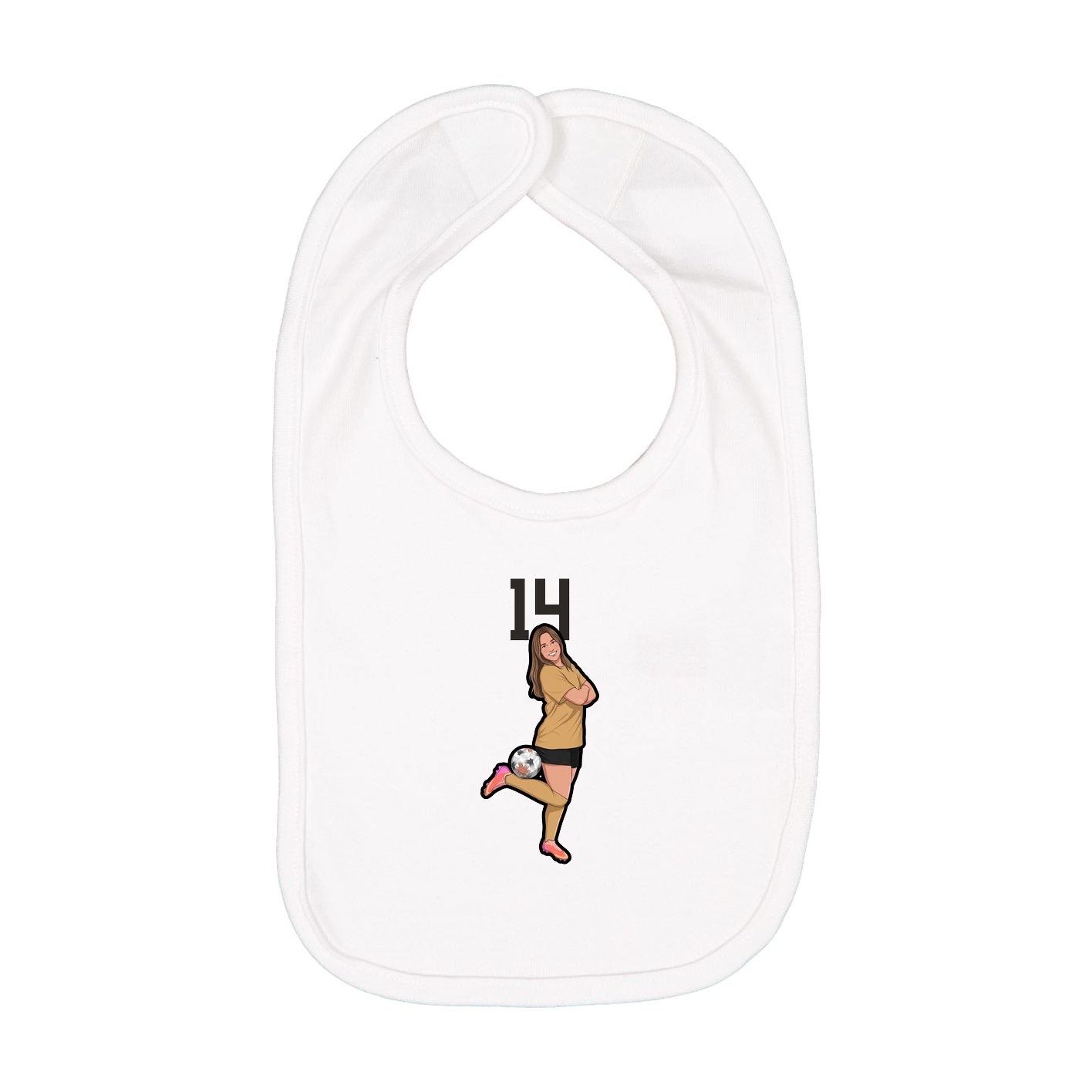 Infant Bib — Number Top in White