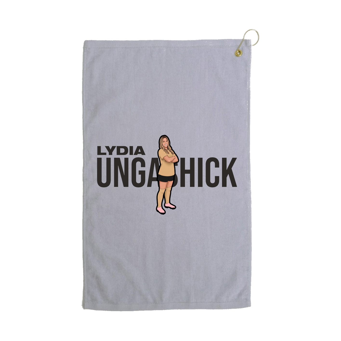 Golf Towel — Player Name in Grey