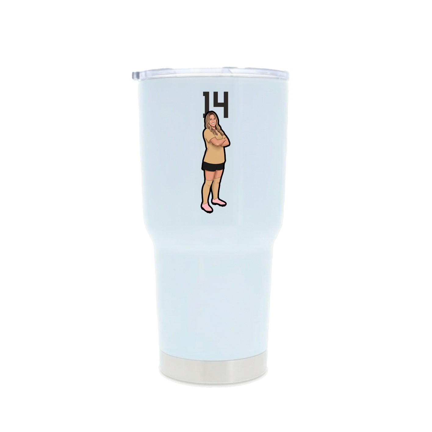 30oz Stainless Steel Tumbler — Number Top in White