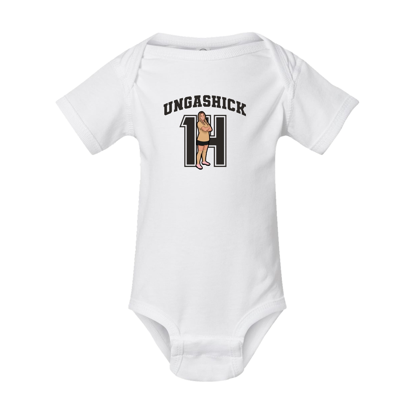 Baby Onesie — Number in White