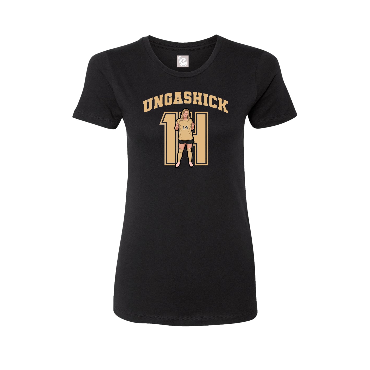 Fitted Women's Tee — Number in Black