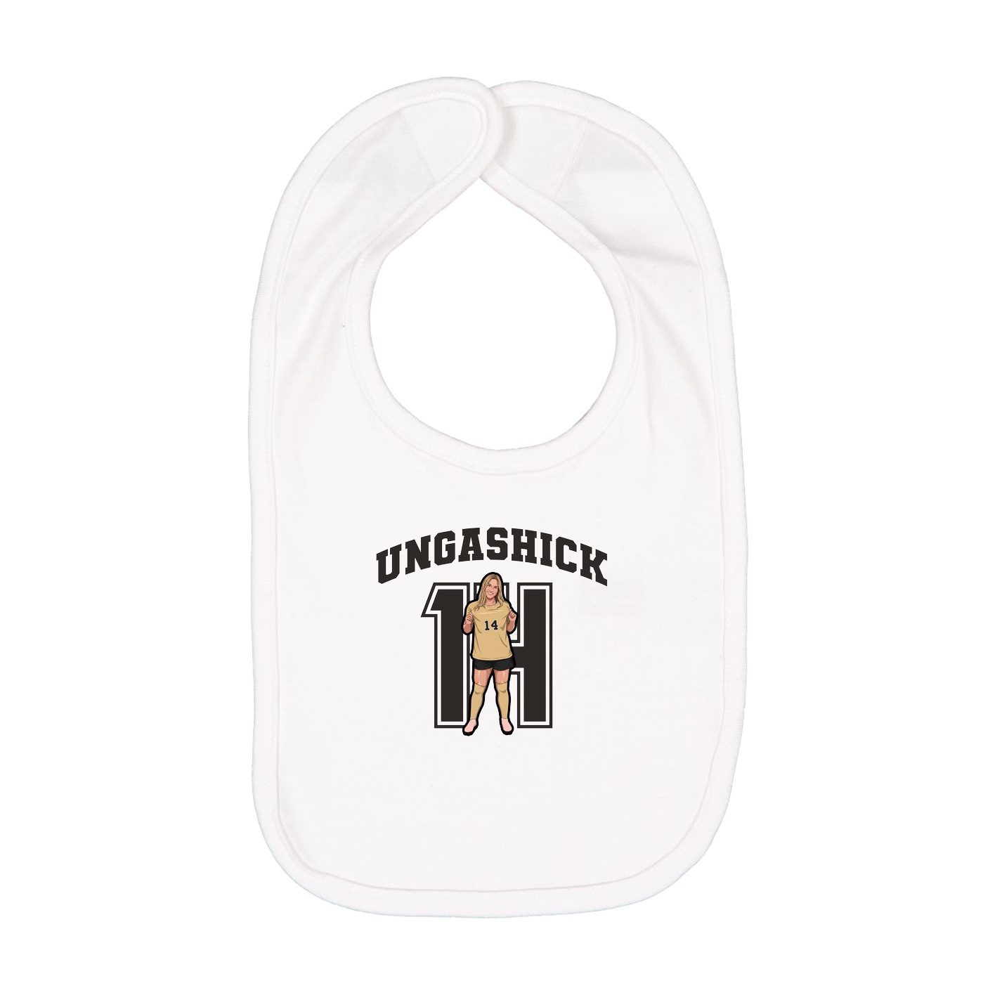 Infant Bib — Number in White