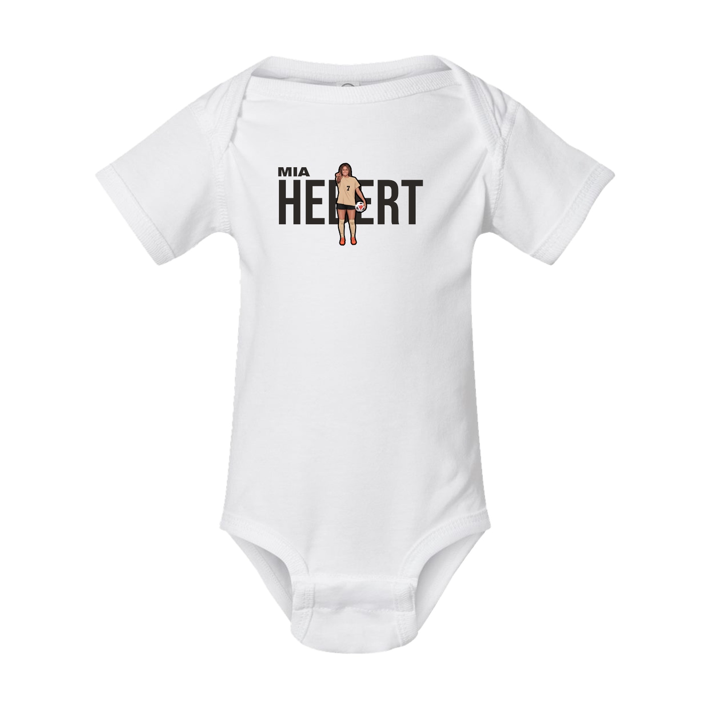 Baby Onesie — Player Name in White