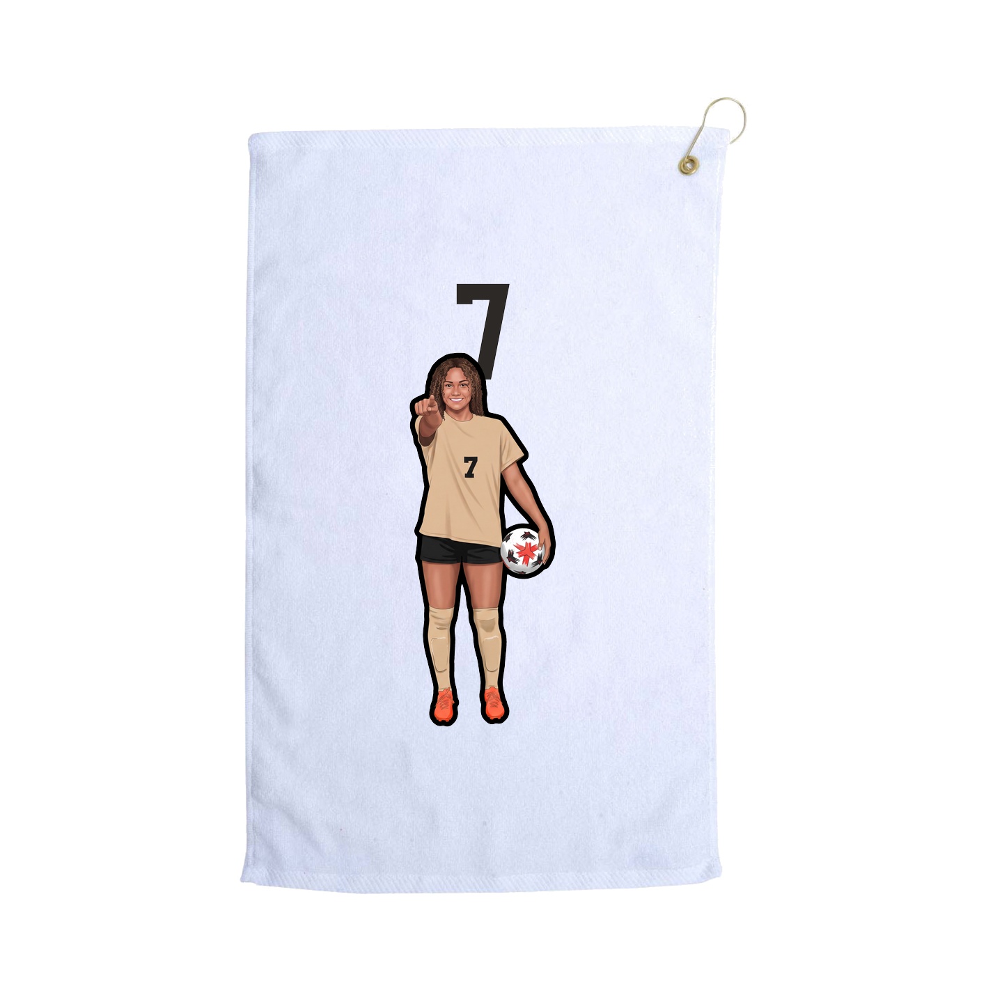 Golf Towel — Number Top in White