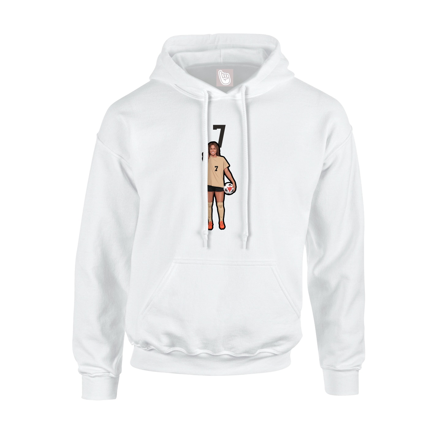 Youth Hoodie — Number Top in White