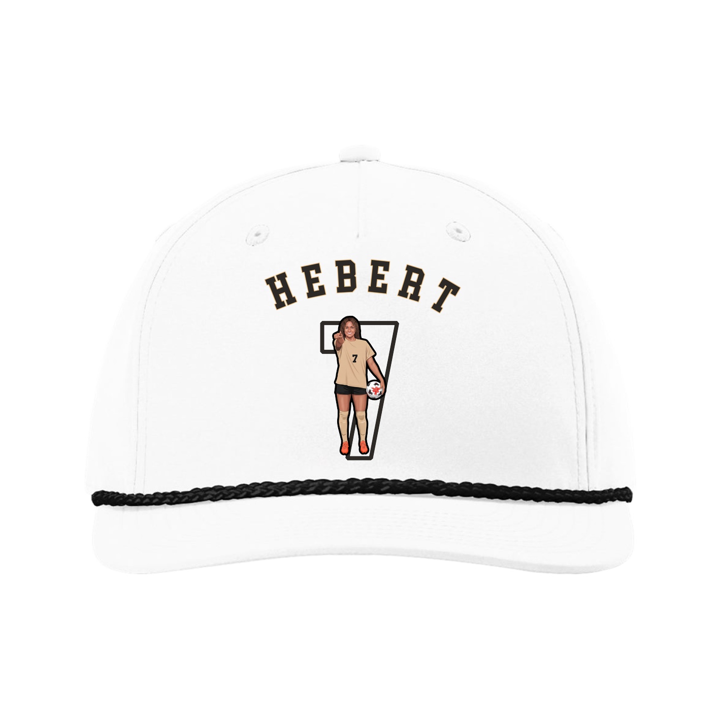 Five-Panel Classic Rope Cap — Shirsey Arch in White
