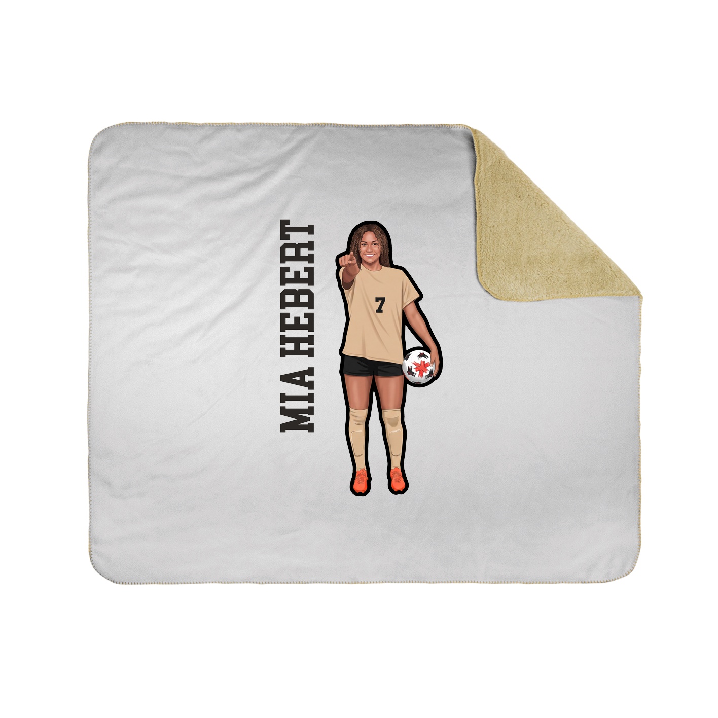 Throw Blanket — Name Vertical in White