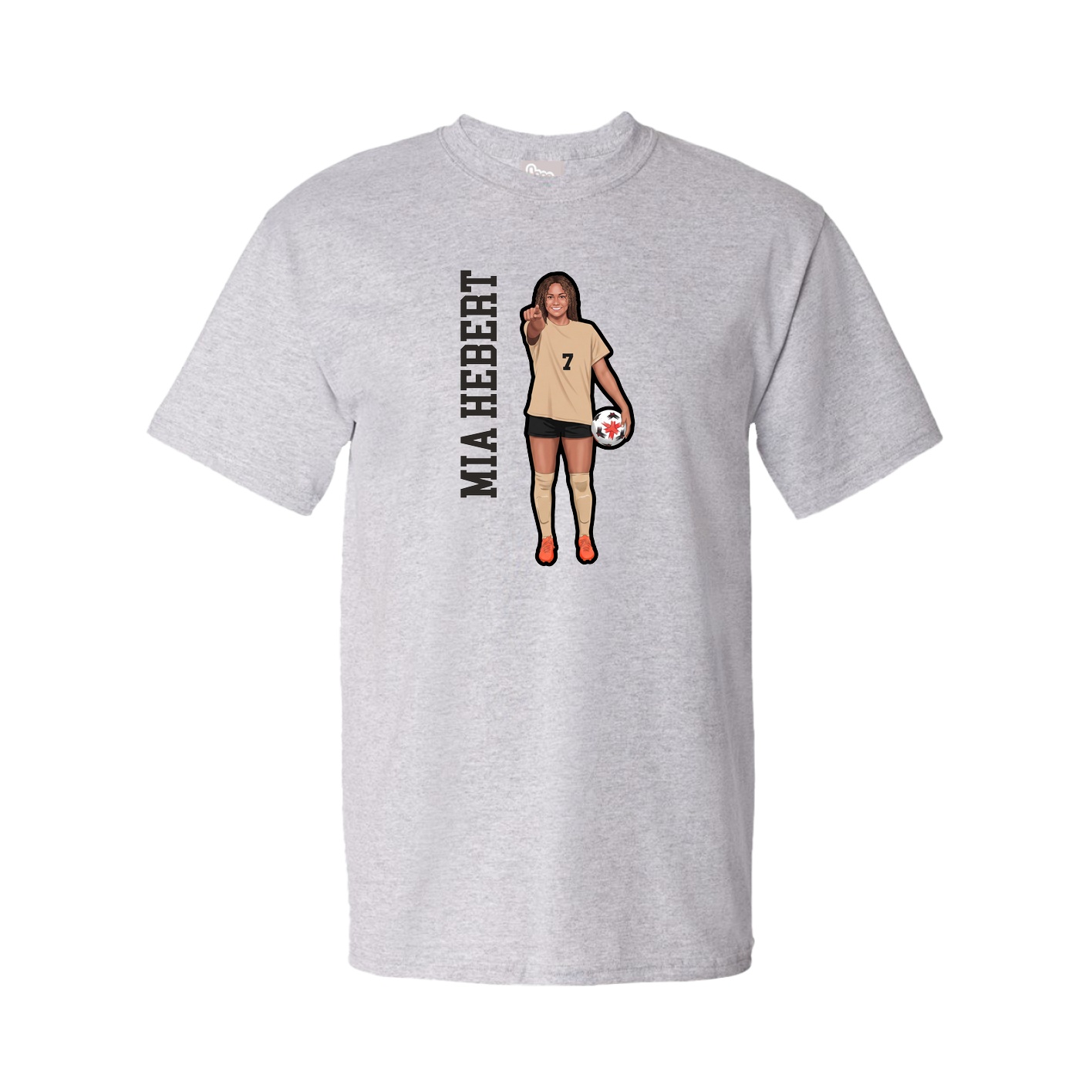 Tee — Name Vertical in Grey