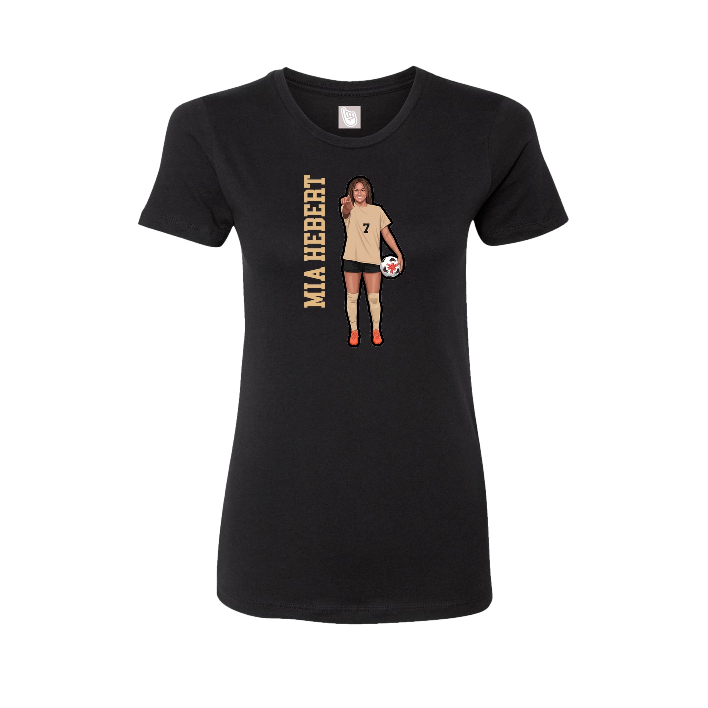 Fitted Women's Tee — Name Vertical in Black
