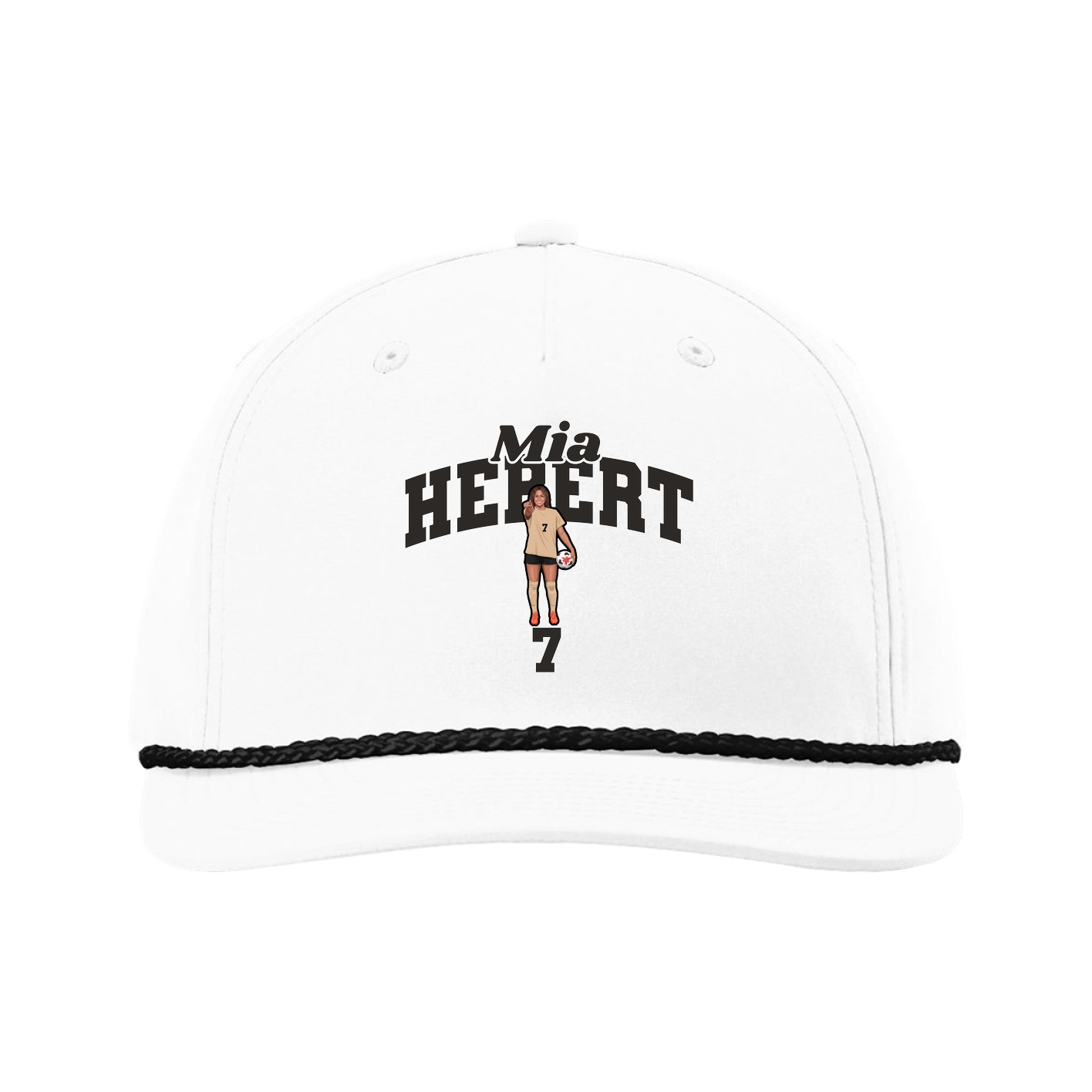 Five-Panel Classic Rope Cap — Signature Arch in White