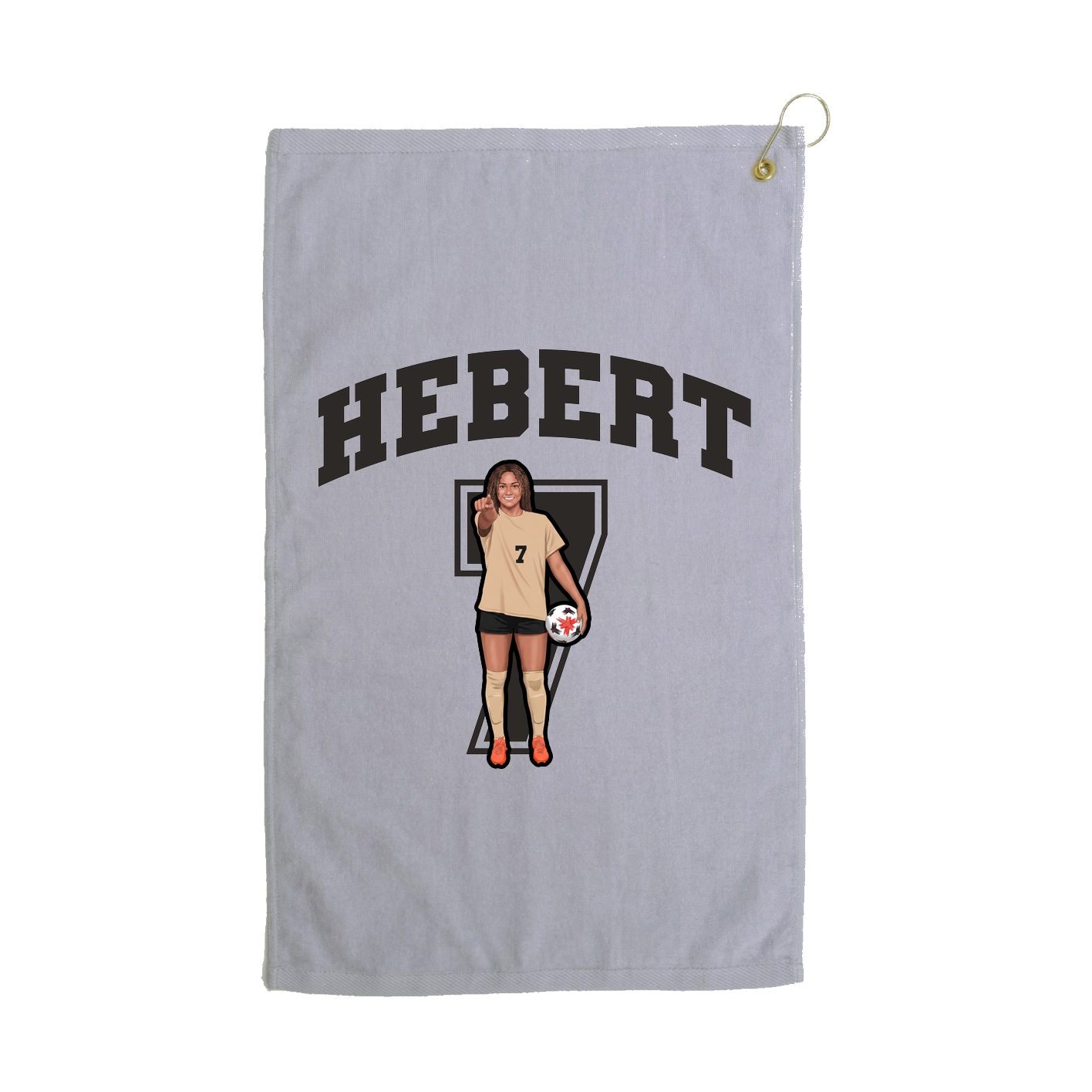 Golf Towel — Number in Grey