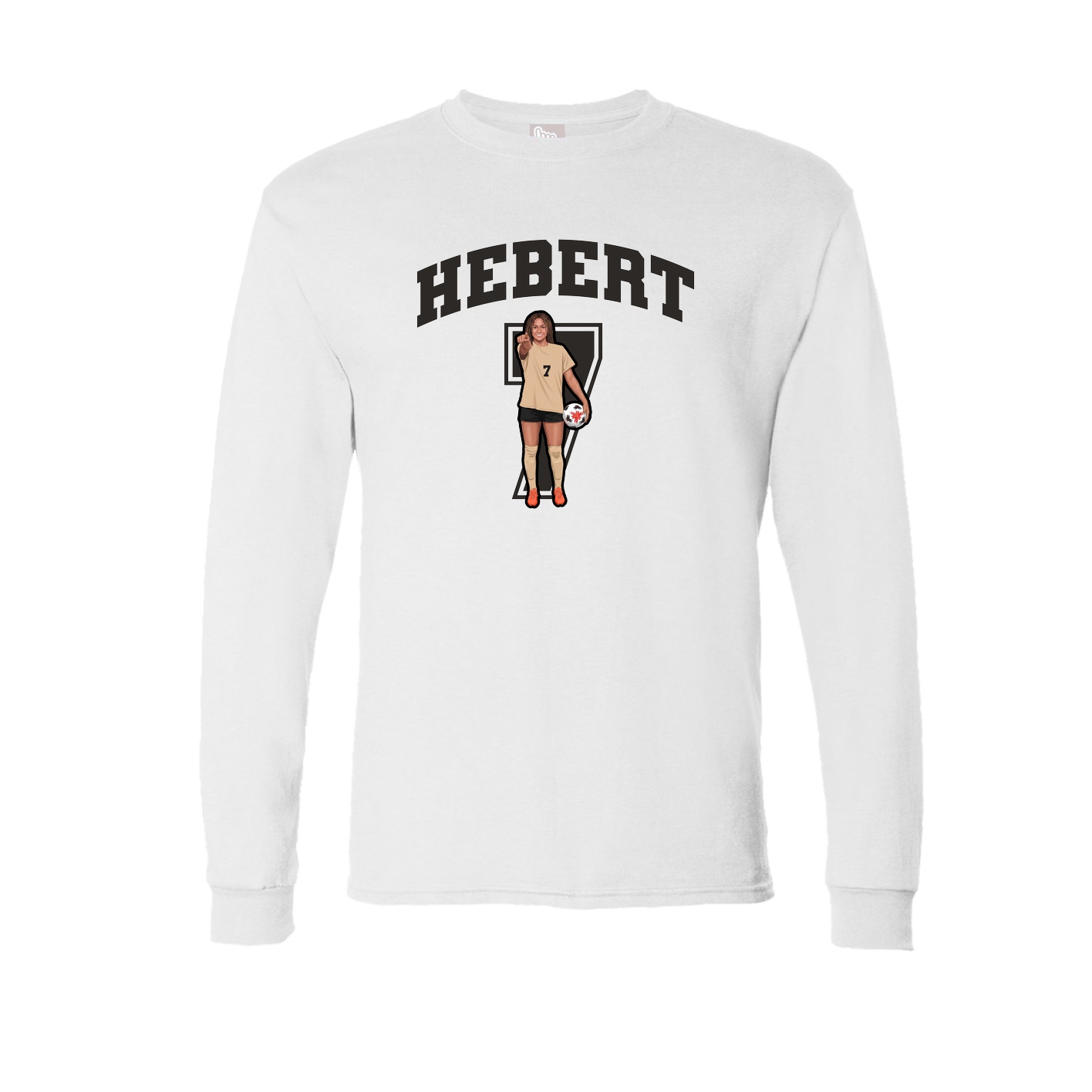 Long Sleeve Tee — Number in White
