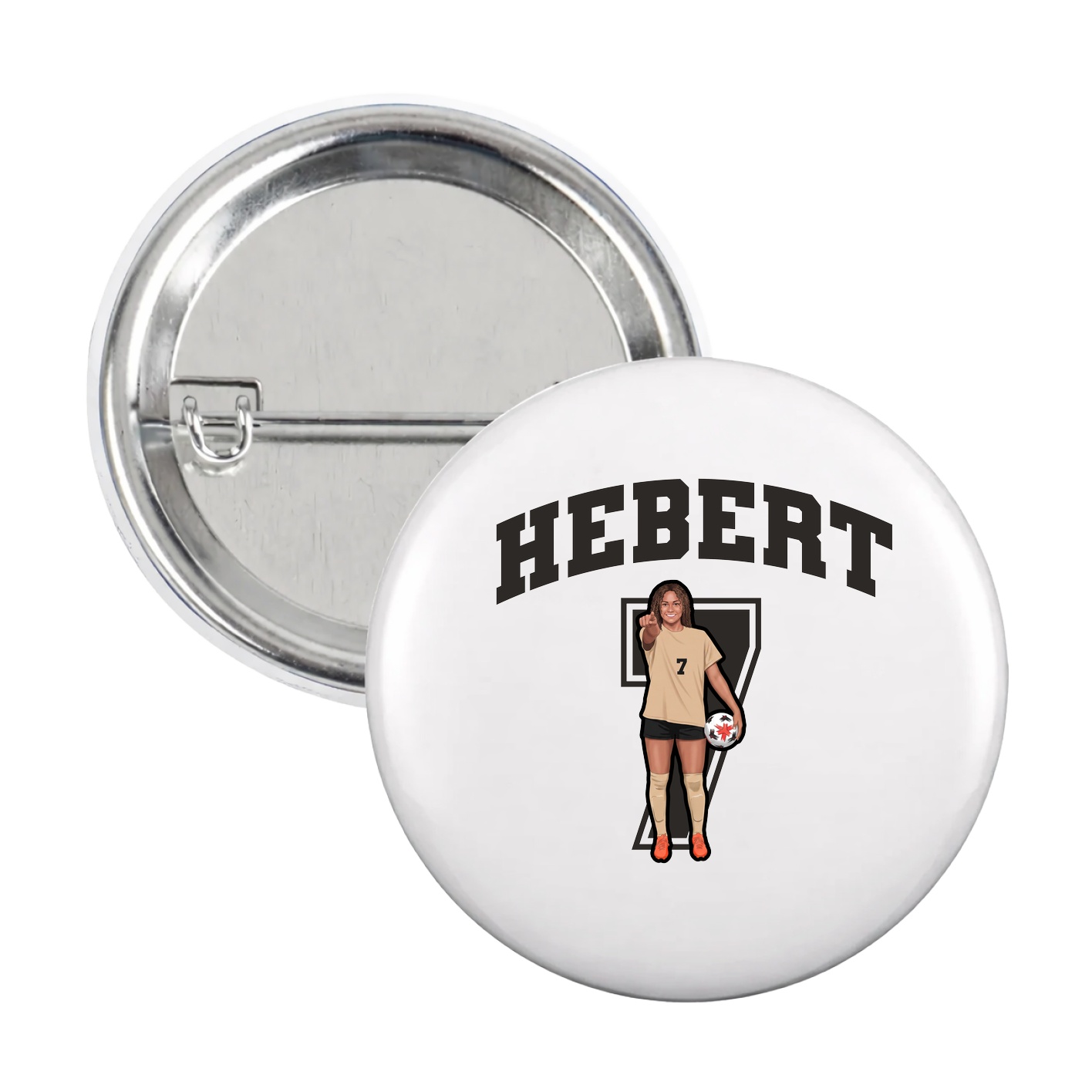 Game Day Button — Number in White
