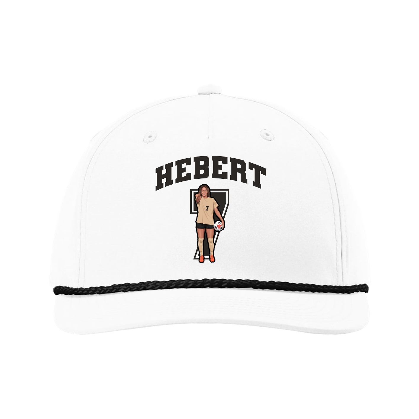 Five-Panel Classic Rope Cap — Number in White