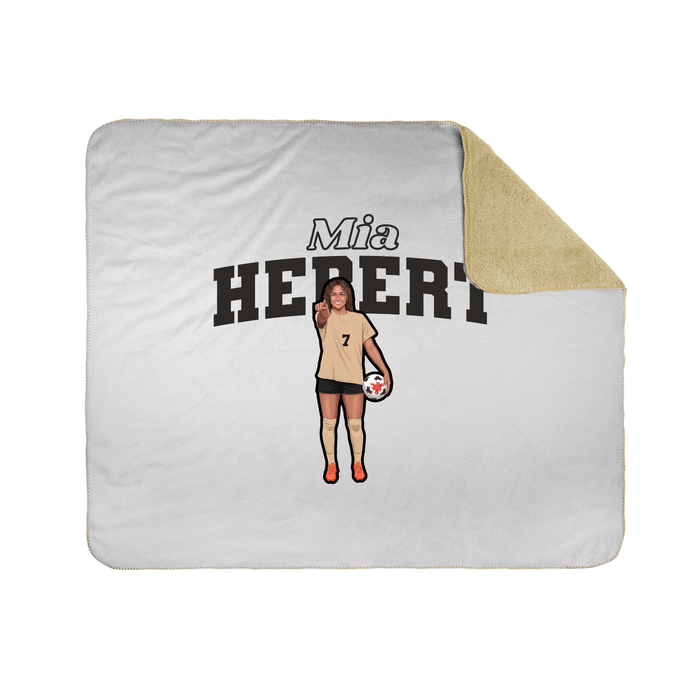 Throw Blanket — Name Arch in White