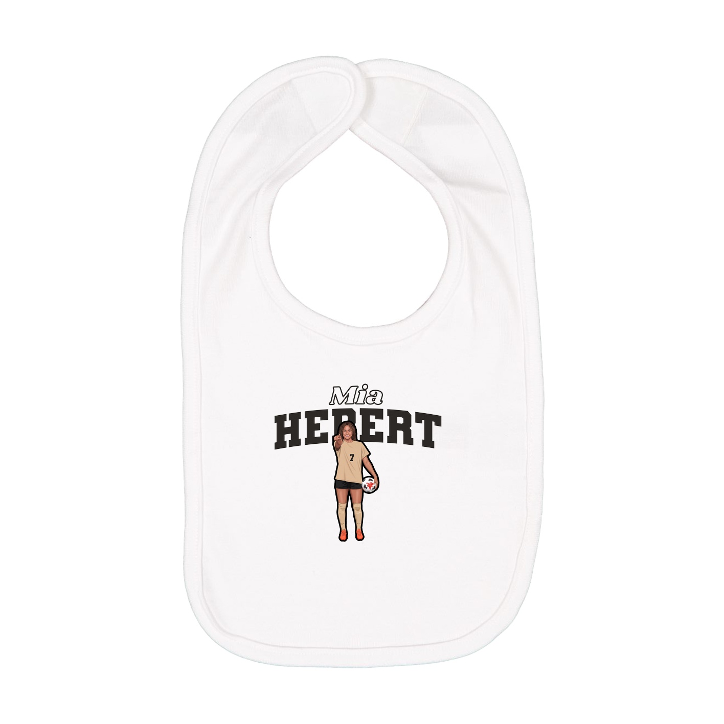 Infant Bib — Name Arch in White