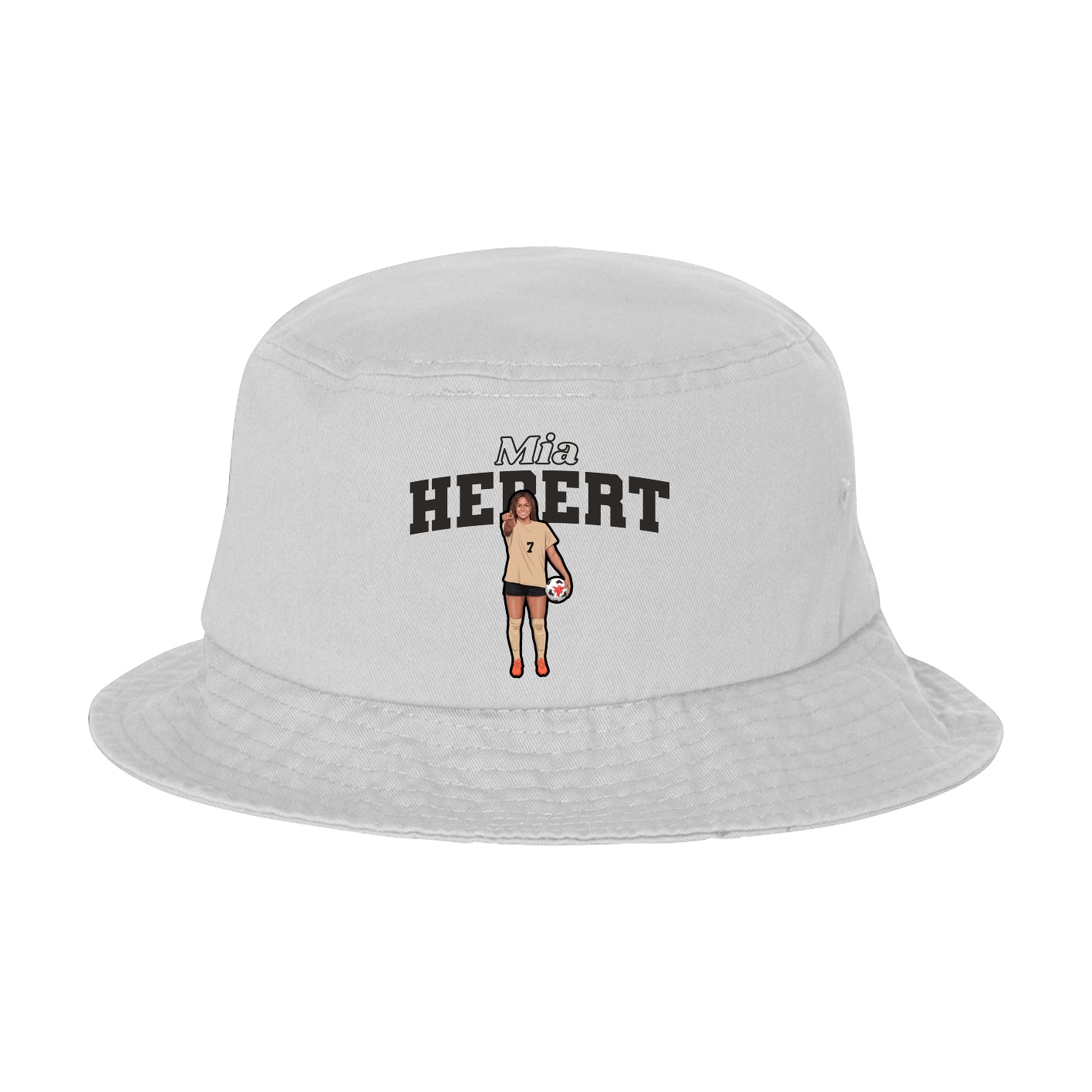 Bucket Cap — Name Arch in White
