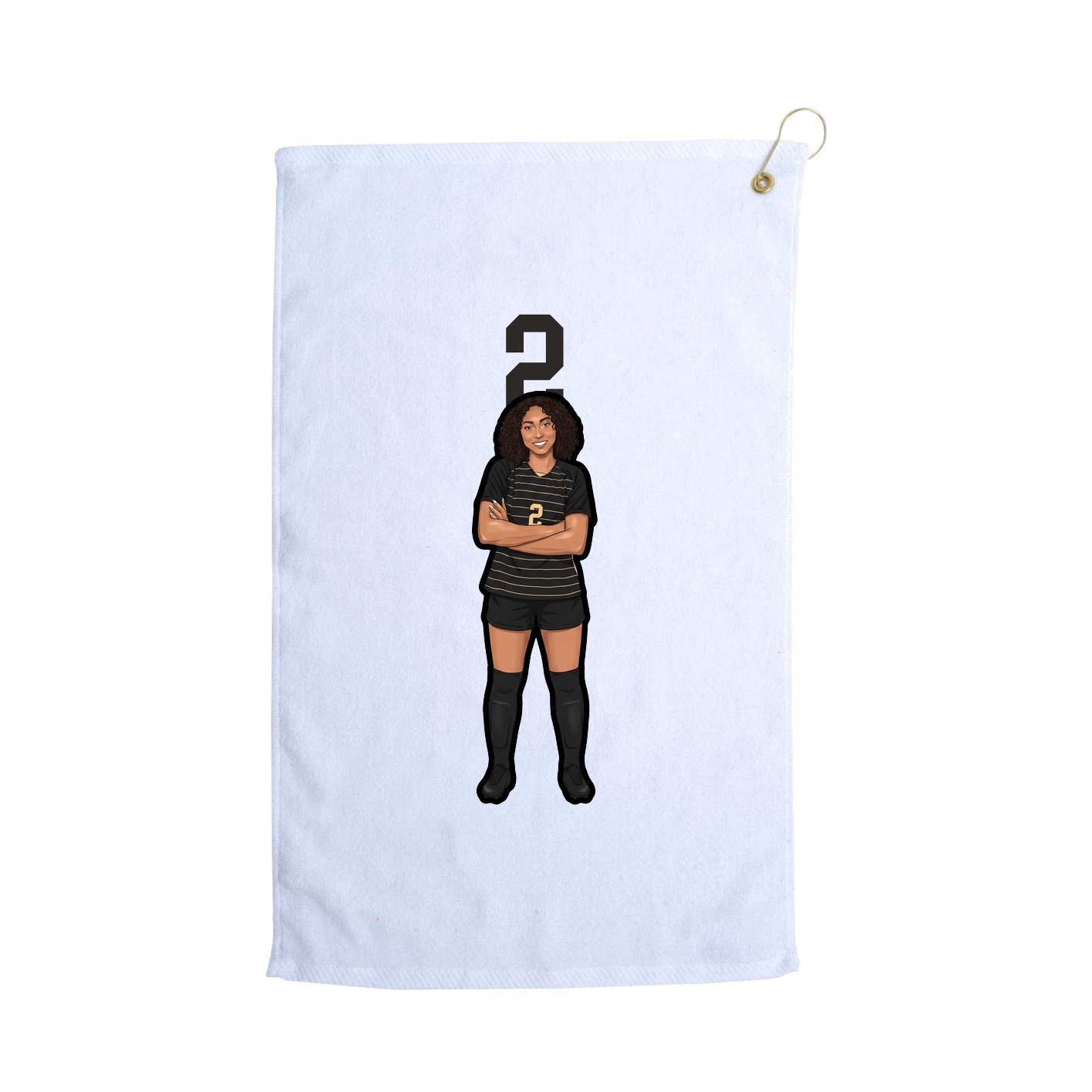 Golf Towel — Number Top in White