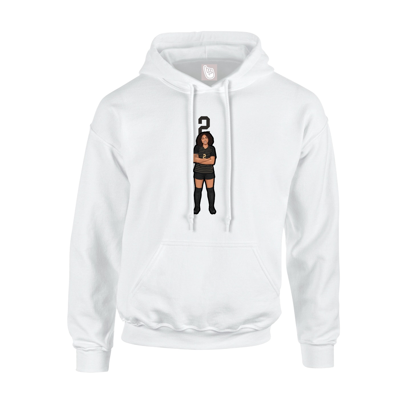 Hoodie — Number Top in White