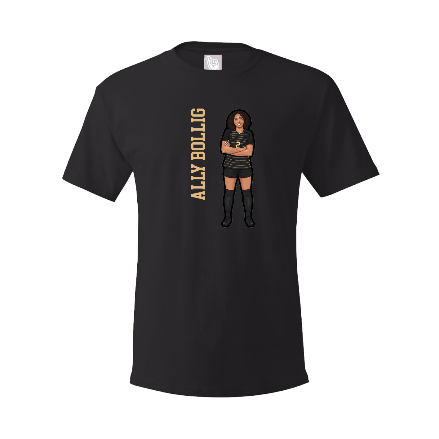 Youth Tee — Name Vertical in Black