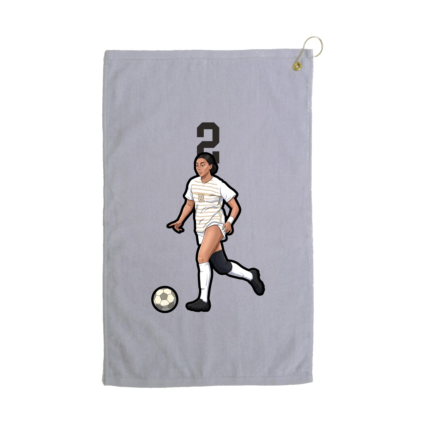 Golf Towel — Number Top in Grey