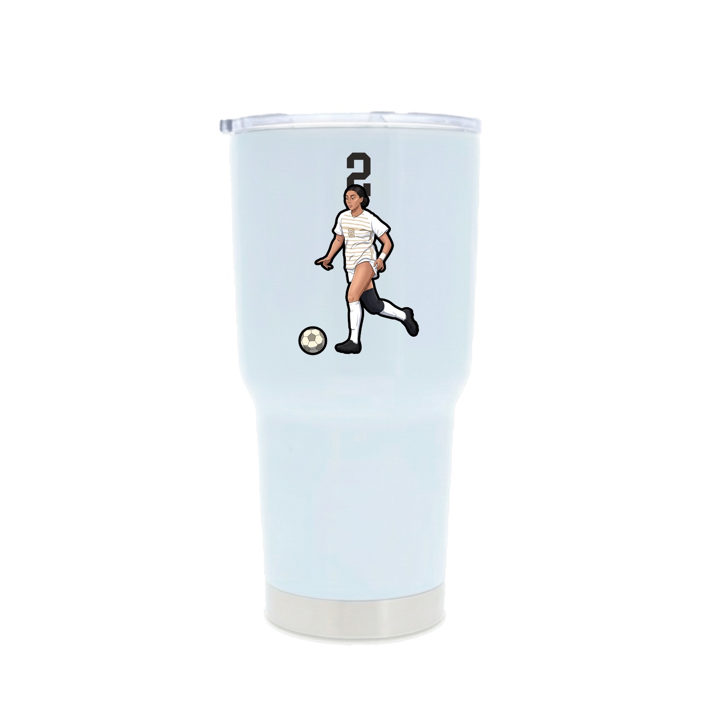 30oz Stainless Steel Tumbler — Number Top in White
