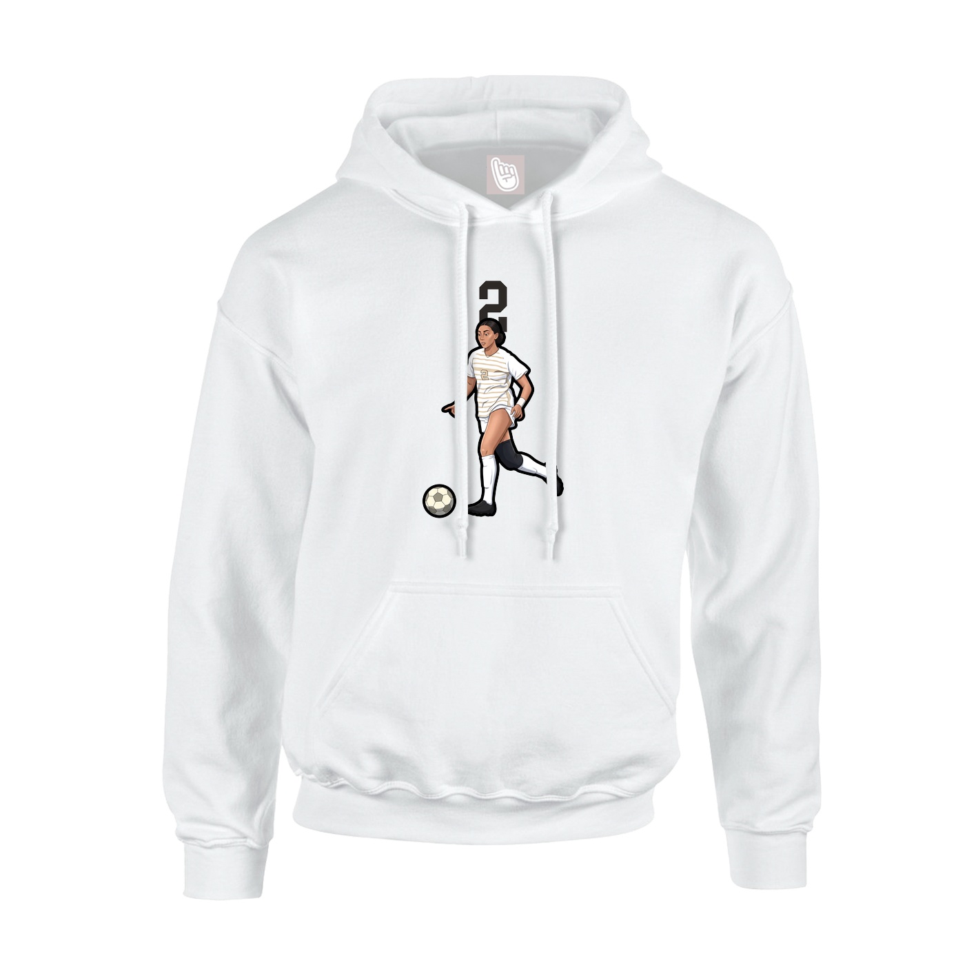 Hoodie — Number Top in White