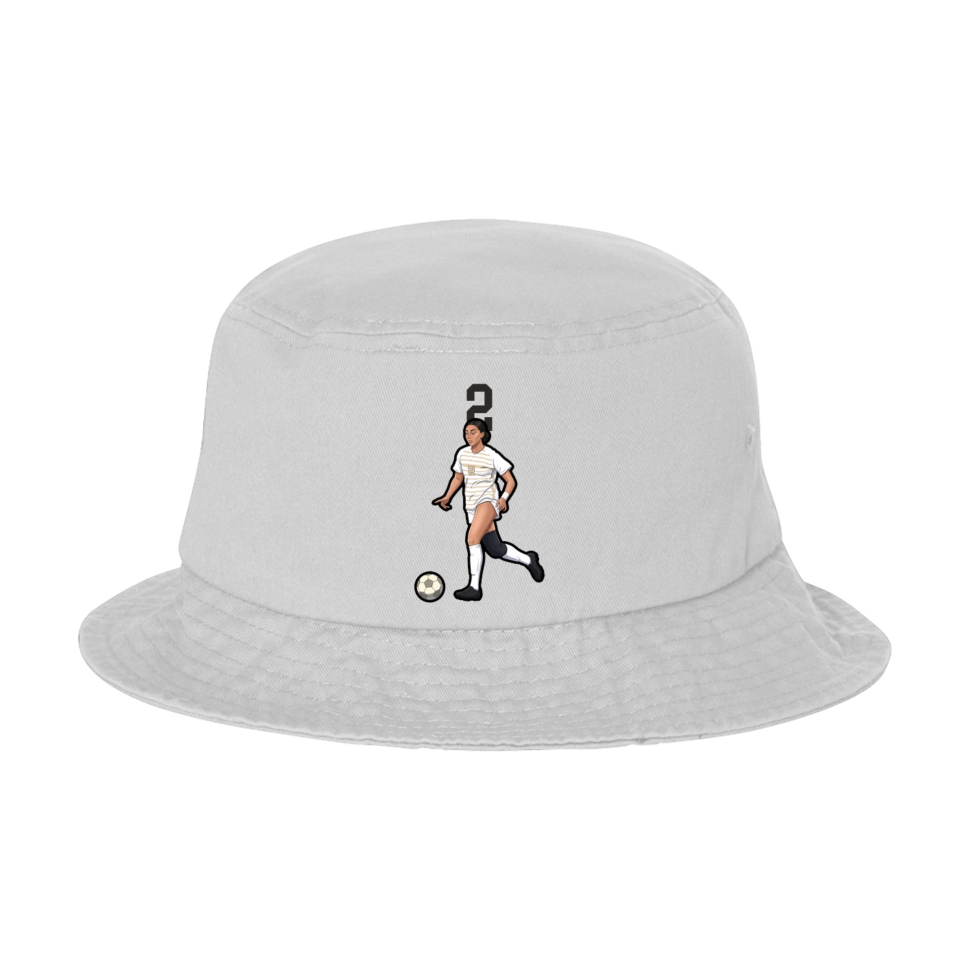 Bucket Cap — Number Top in White