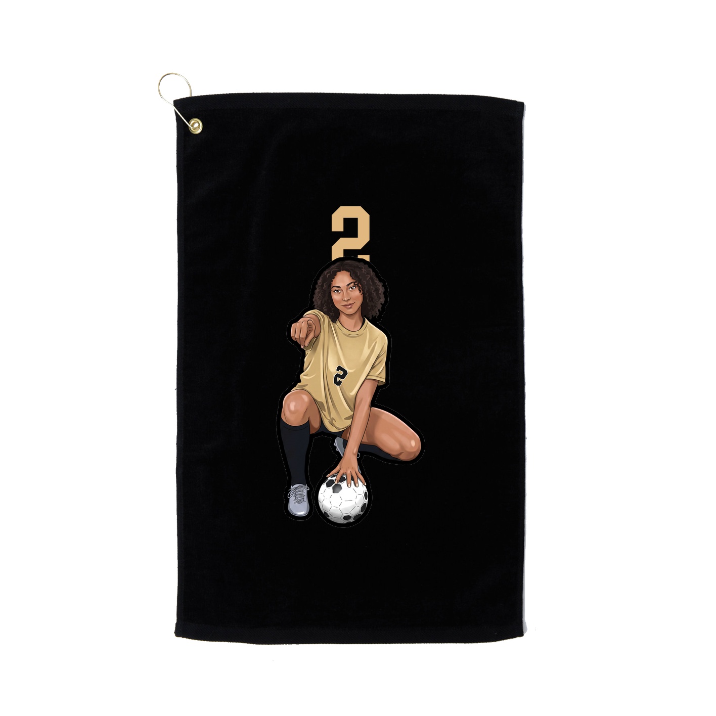 Golf Towel — Number Top in Black