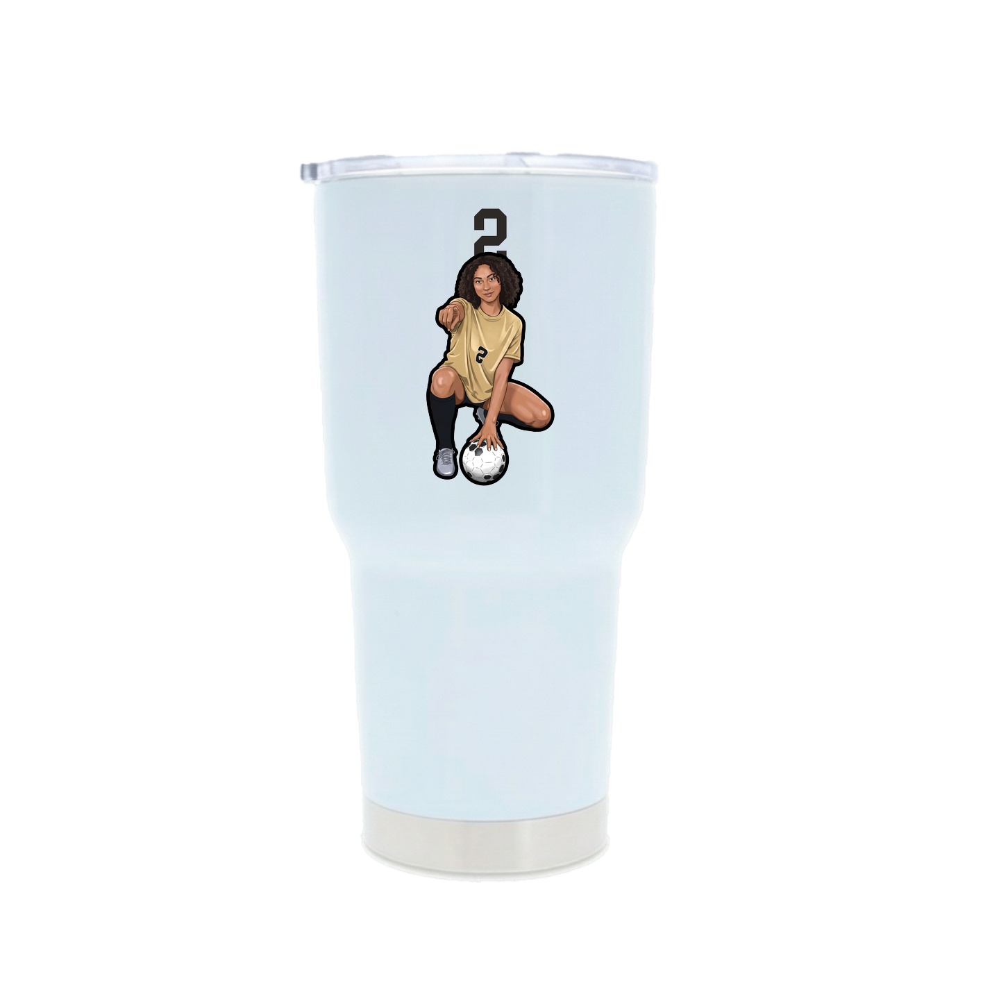 30oz Stainless Steel Tumbler — Number Top in White