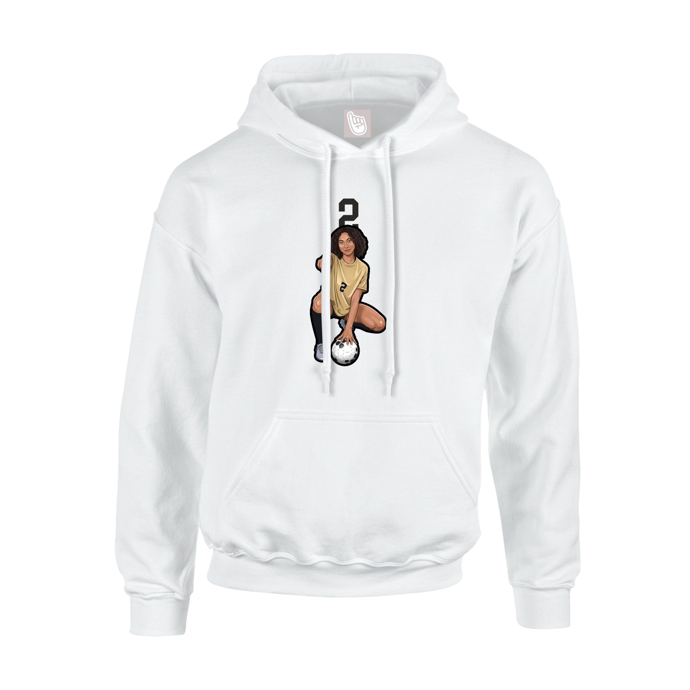 Youth Hoodie — Number Top in White