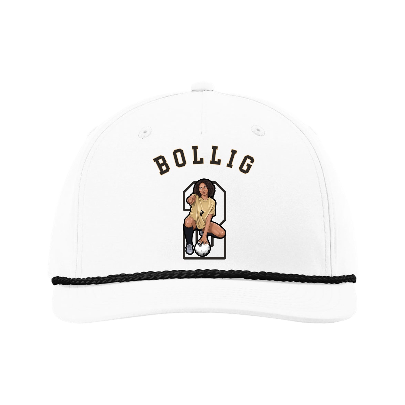 Five-Panel Classic Rope Cap — Shirsey Arch in White