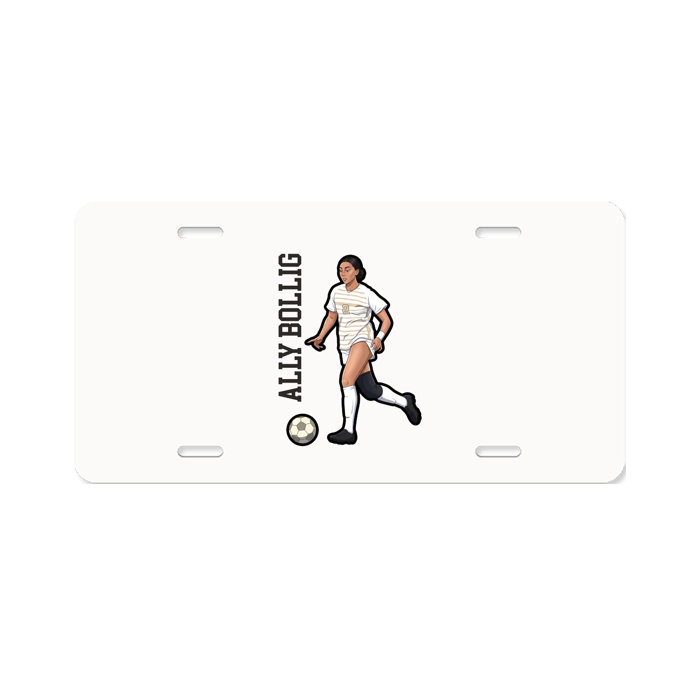 License Plate — Name Vertical in Classic