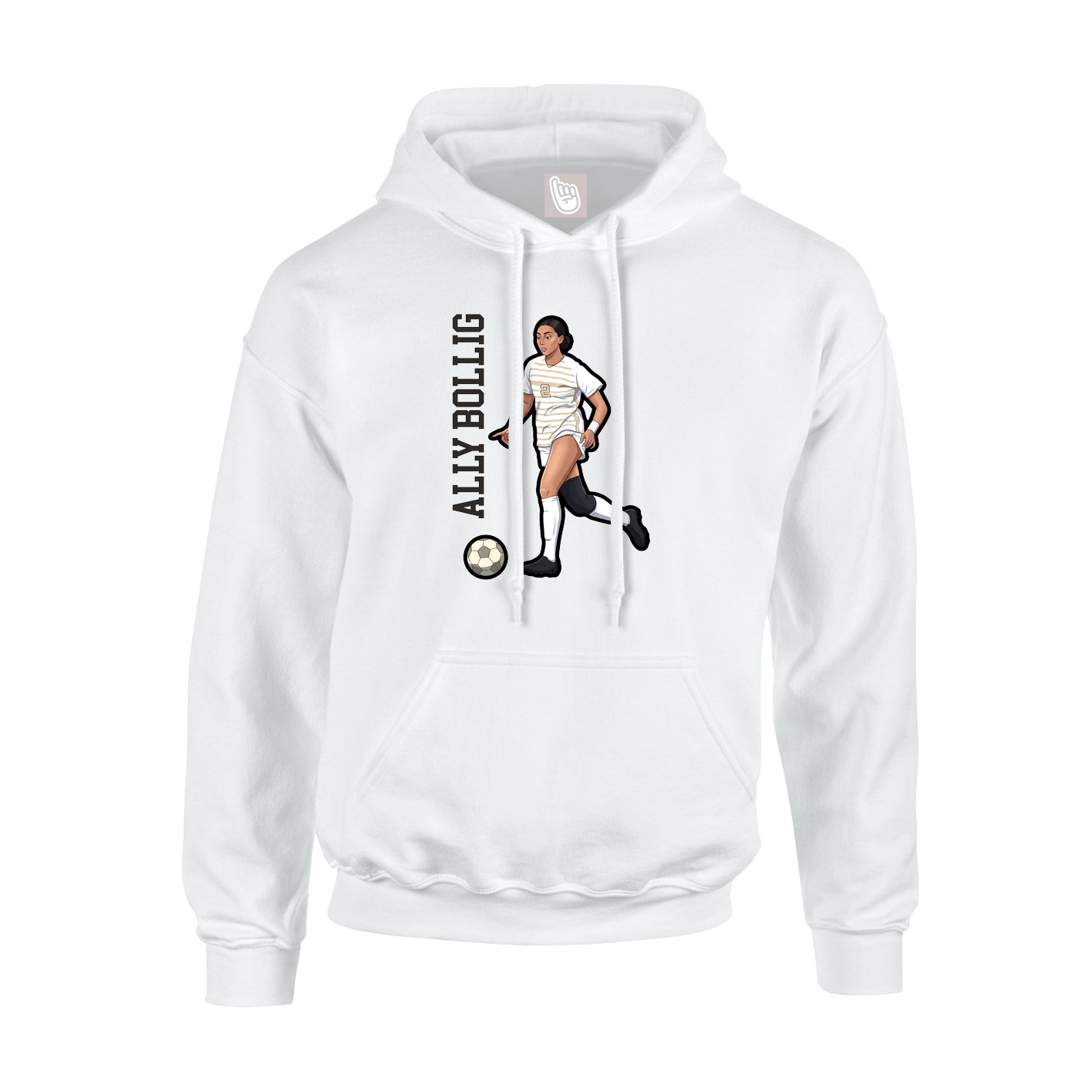 Youth Hoodie — Name Vertical in White