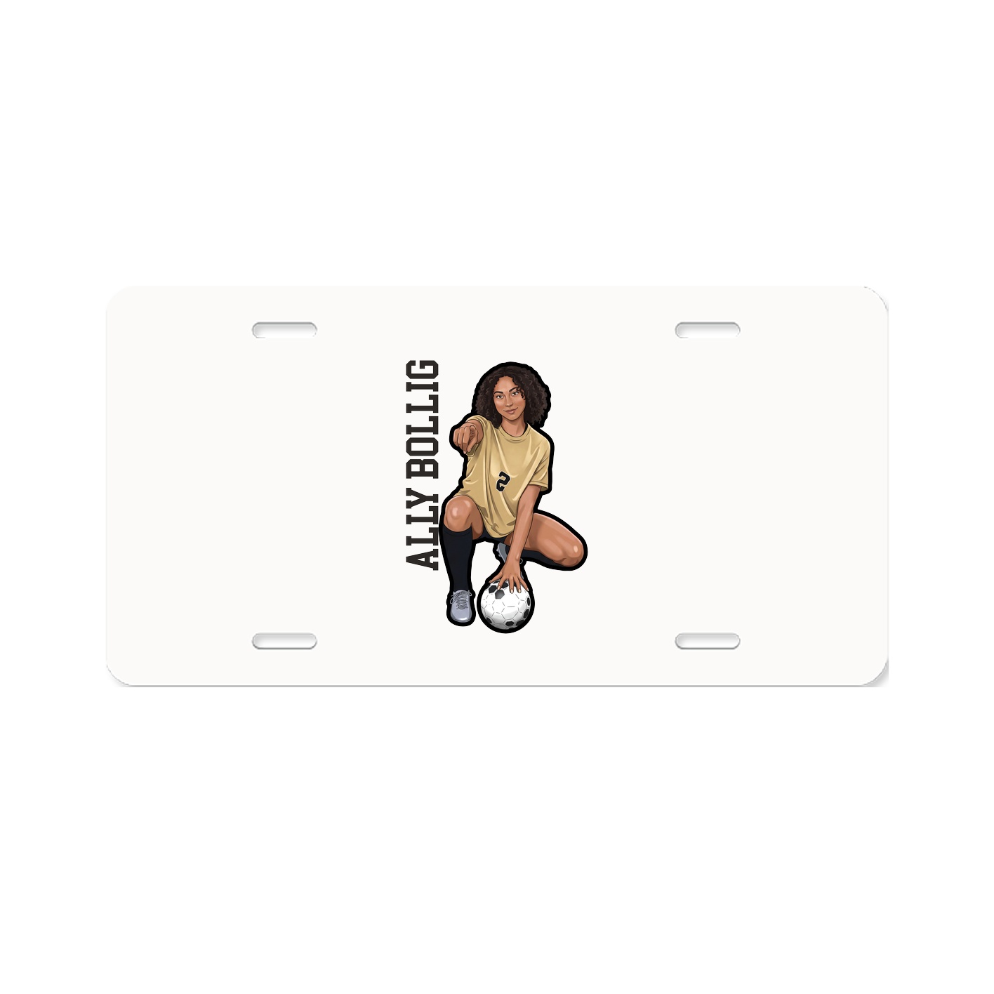 License Plate — Name Vertical in Classic