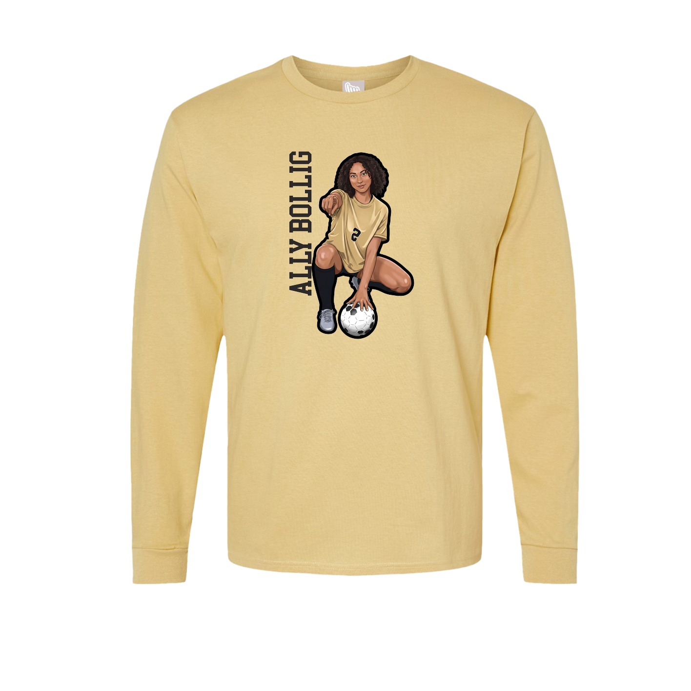 Long Sleeve Tee — Name Vertical in Vegas Gold