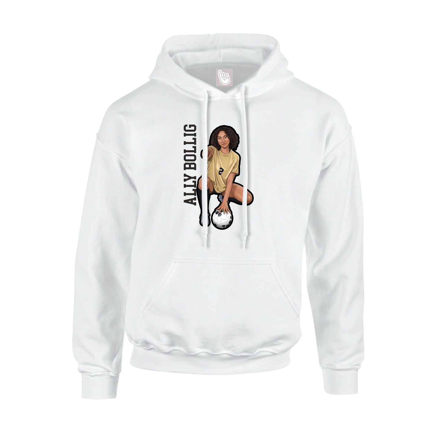Youth Hoodie — Name Vertical in White