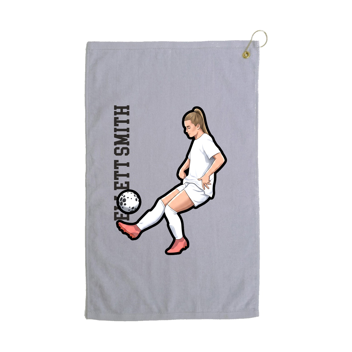 Golf Towel — Name Vertical in Grey