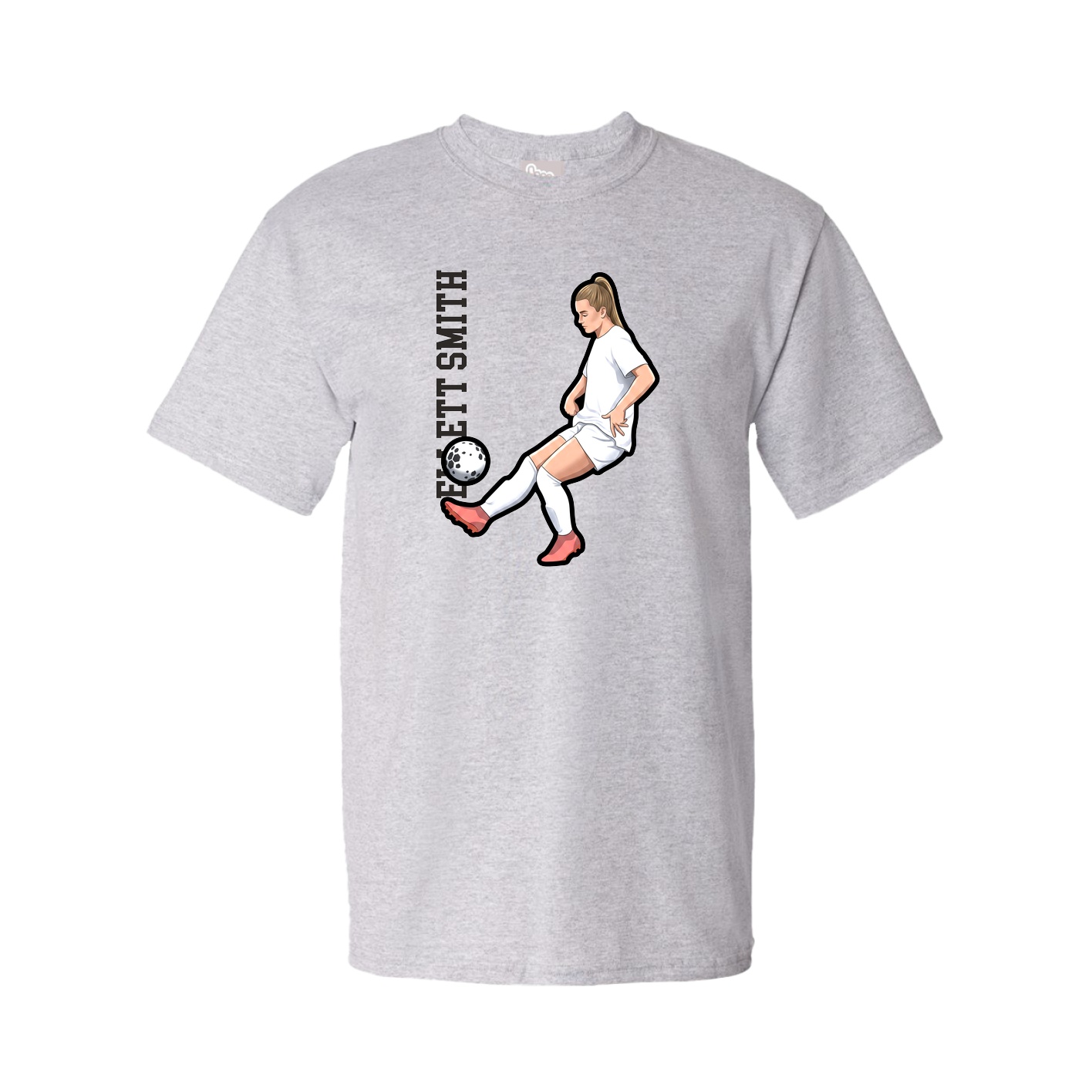 Youth Tee — Name Vertical in Grey