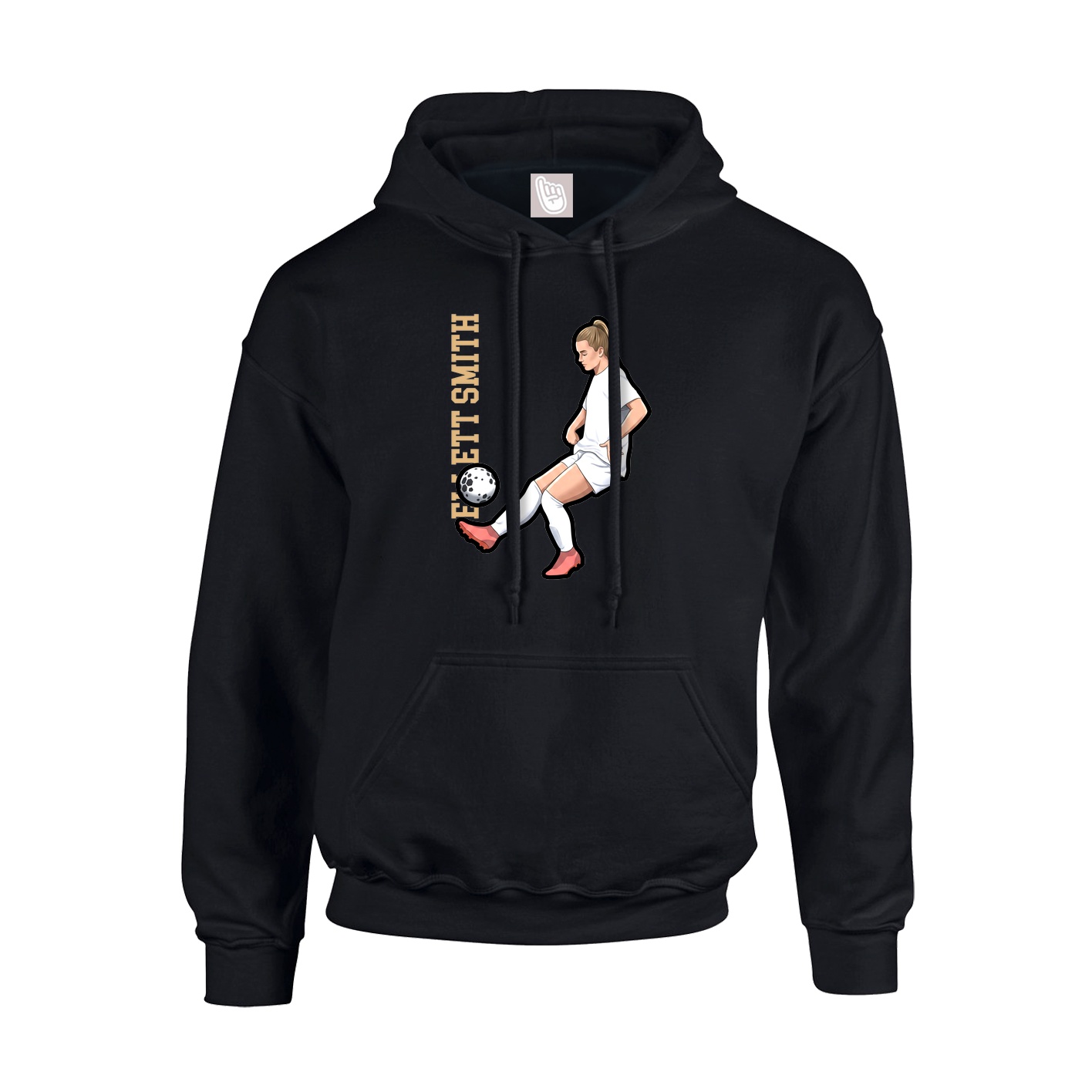 Youth Hoodie — Name Vertical in Black