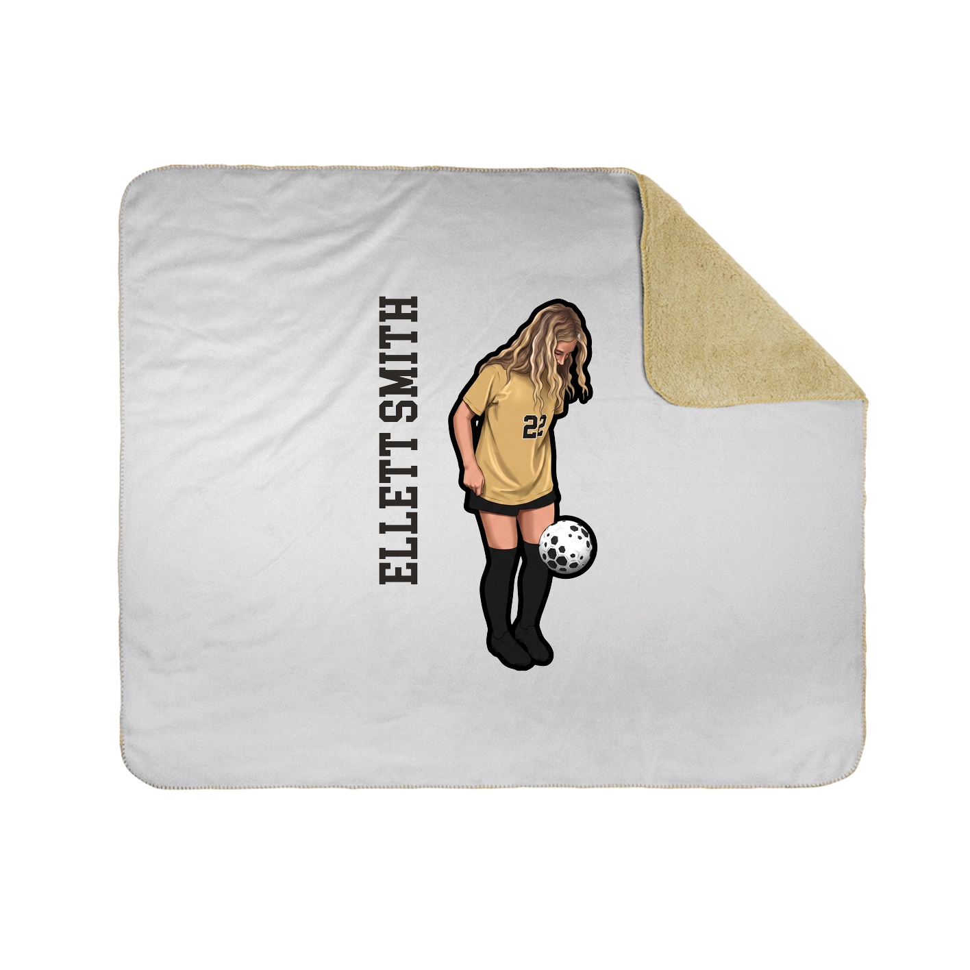 Throw Blanket — Name Vertical in White