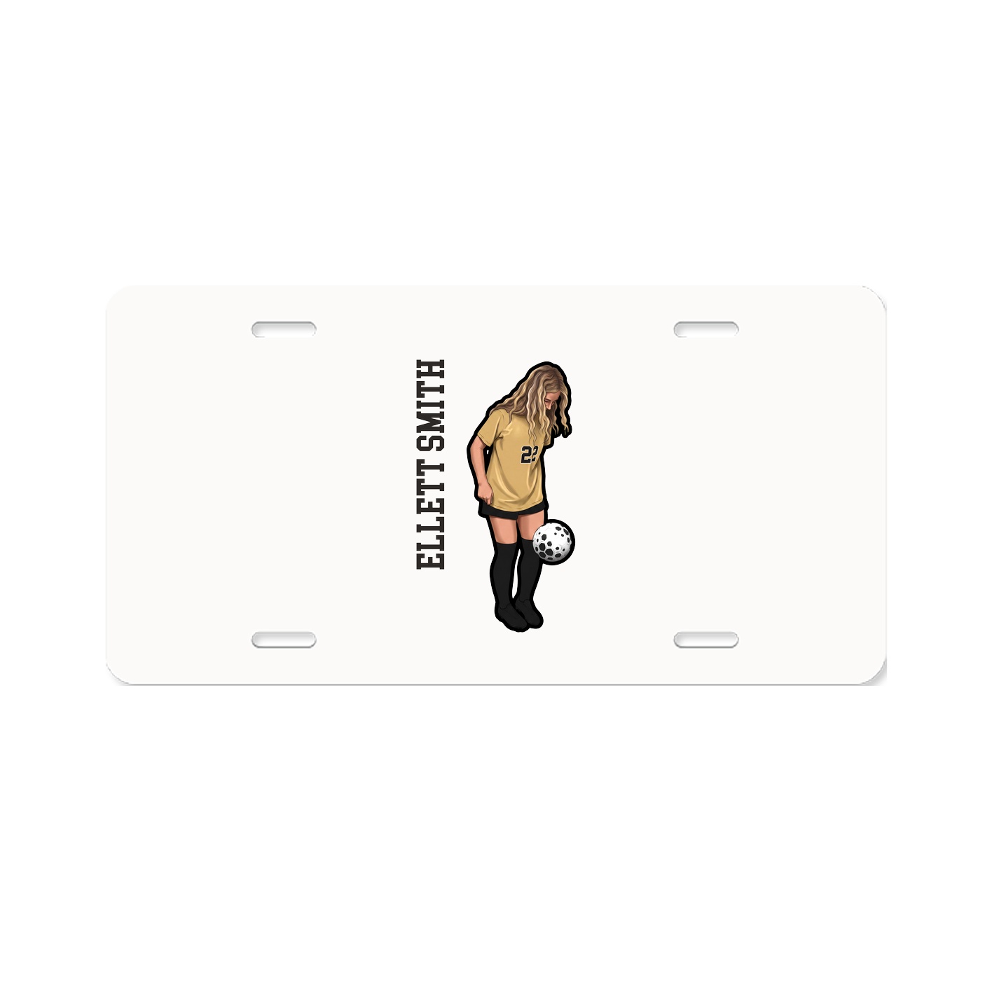License Plate — Name Vertical in Classic