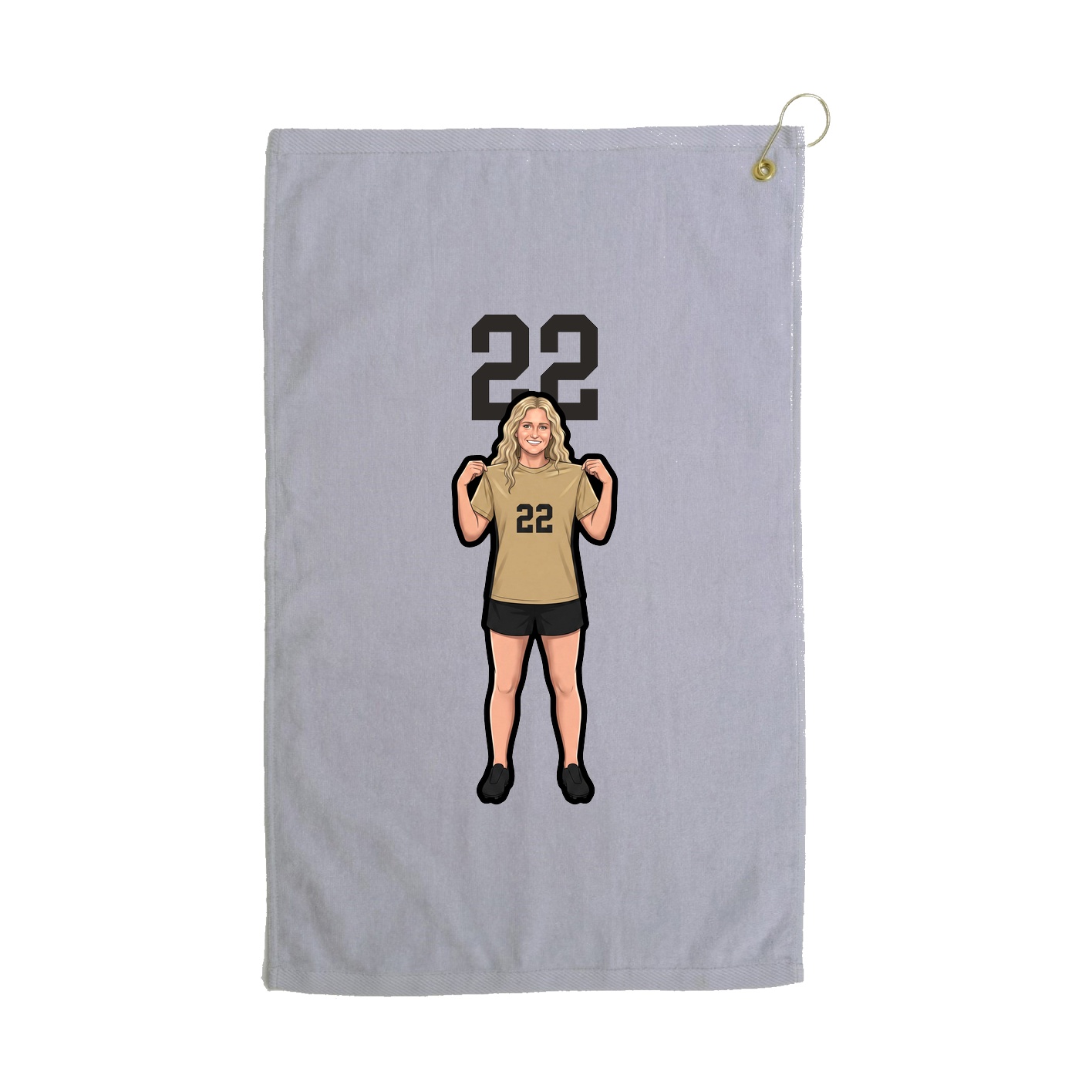 Golf Towel — Number Top in Grey