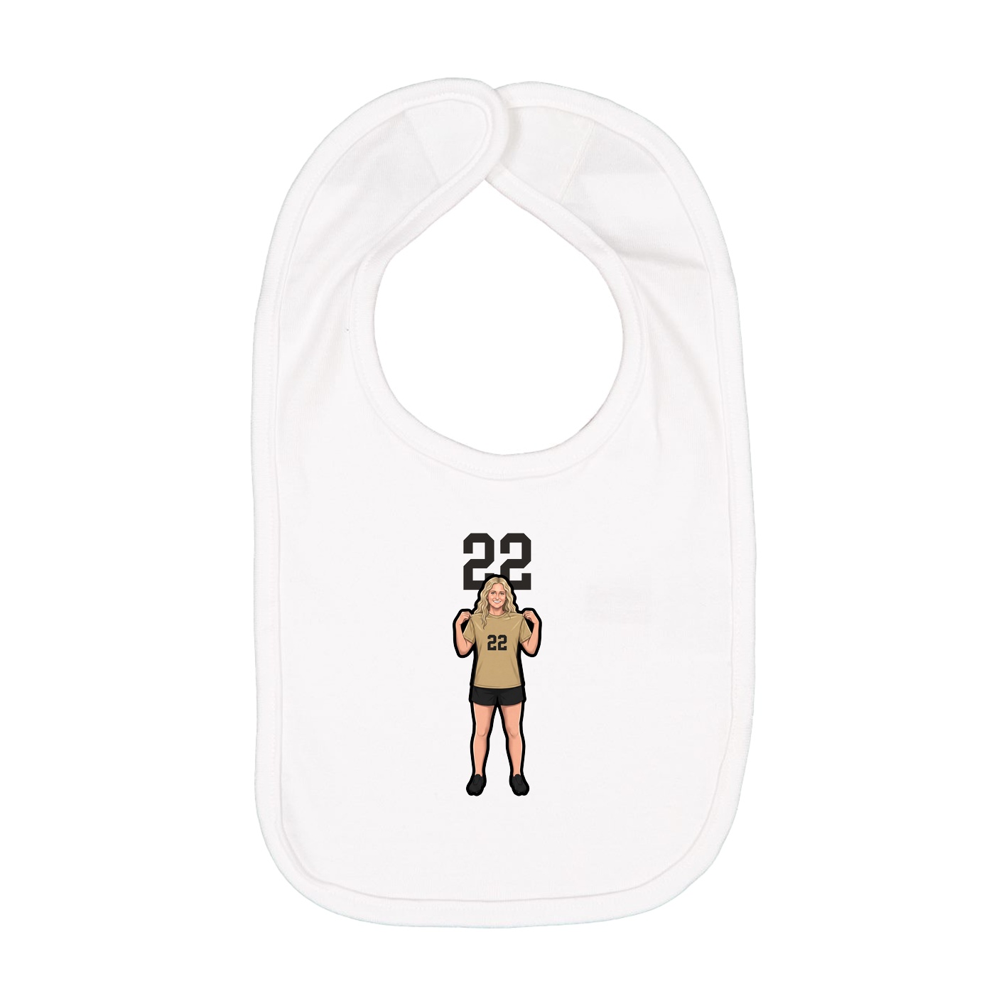 Infant Bib — Number Top in White