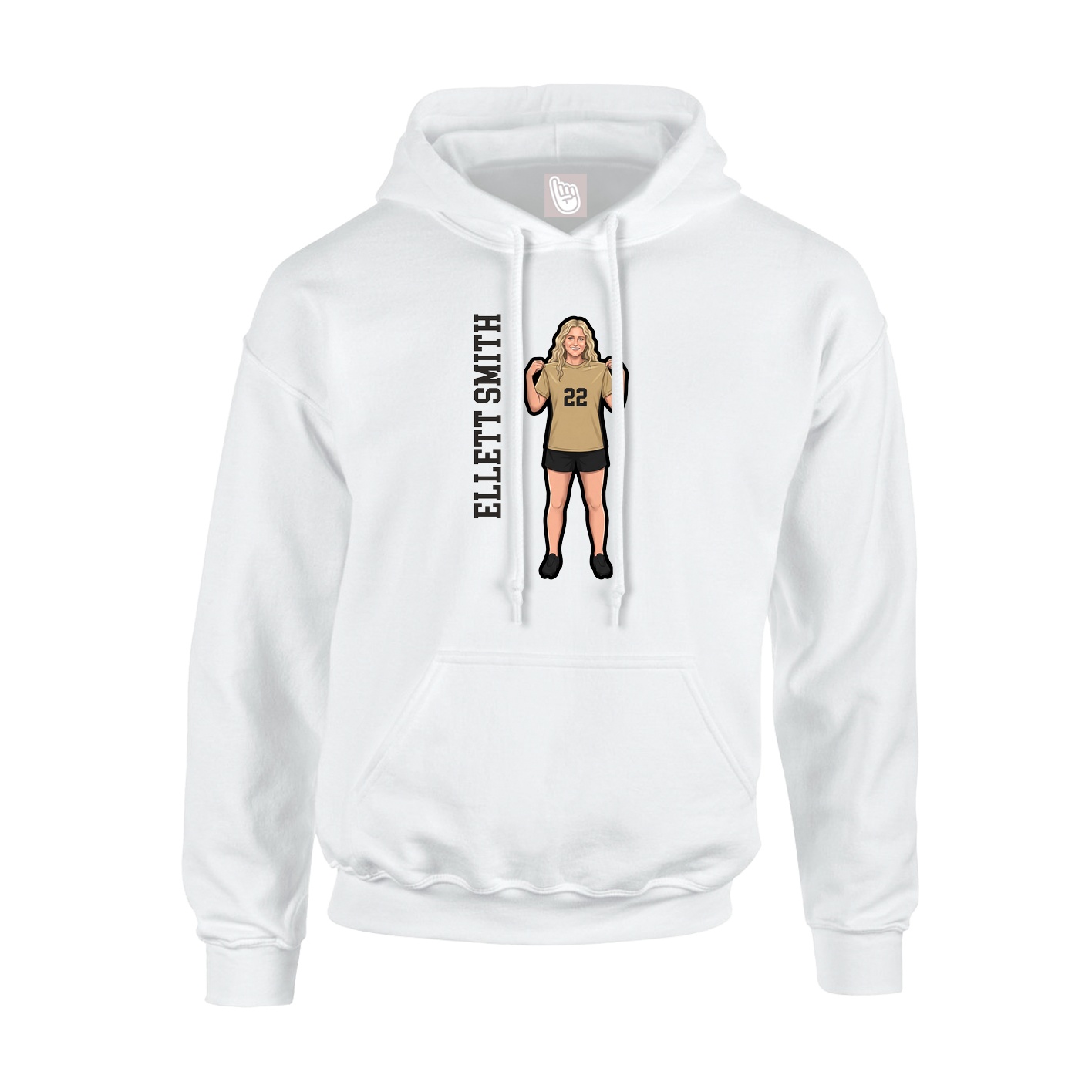 Hoodie — Name Vertical in White