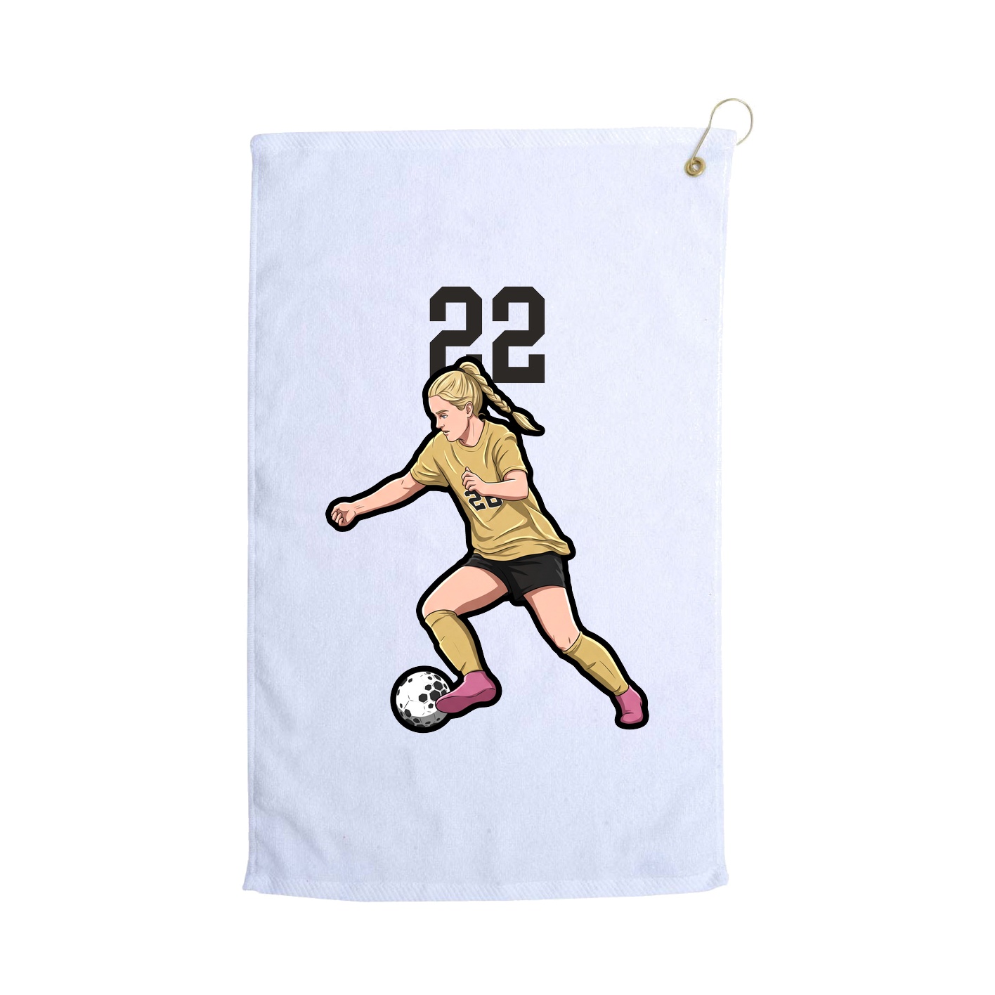 Golf Towel — Number Top in White